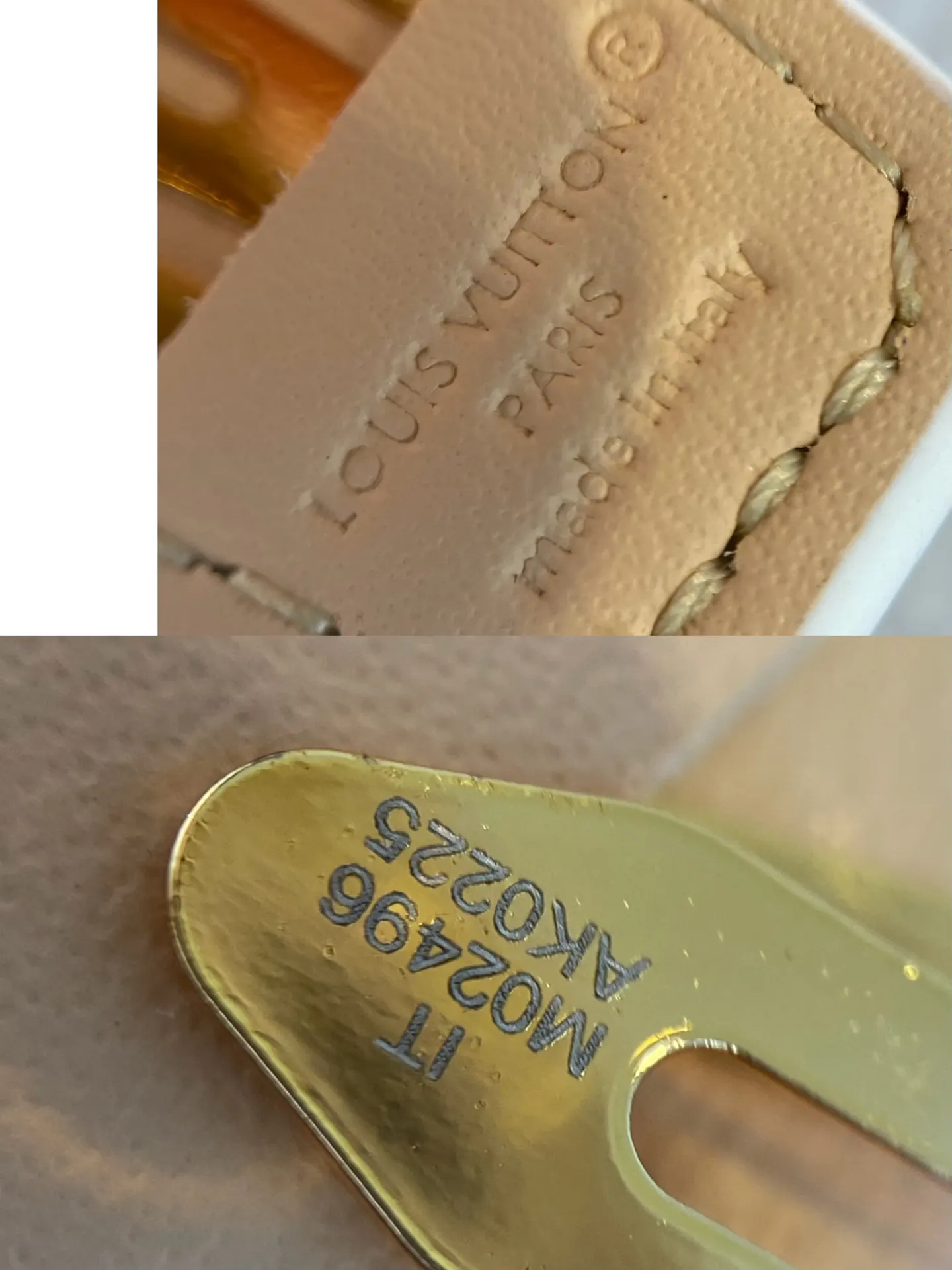 LV 白色 皮革 印花 Monogram 发夹 发饰点缀款