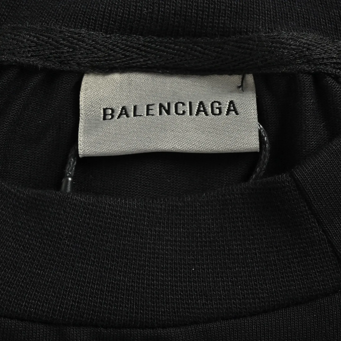 Balenciaga Black Cotton Logo Short Sleeve T-Shirt Loose
