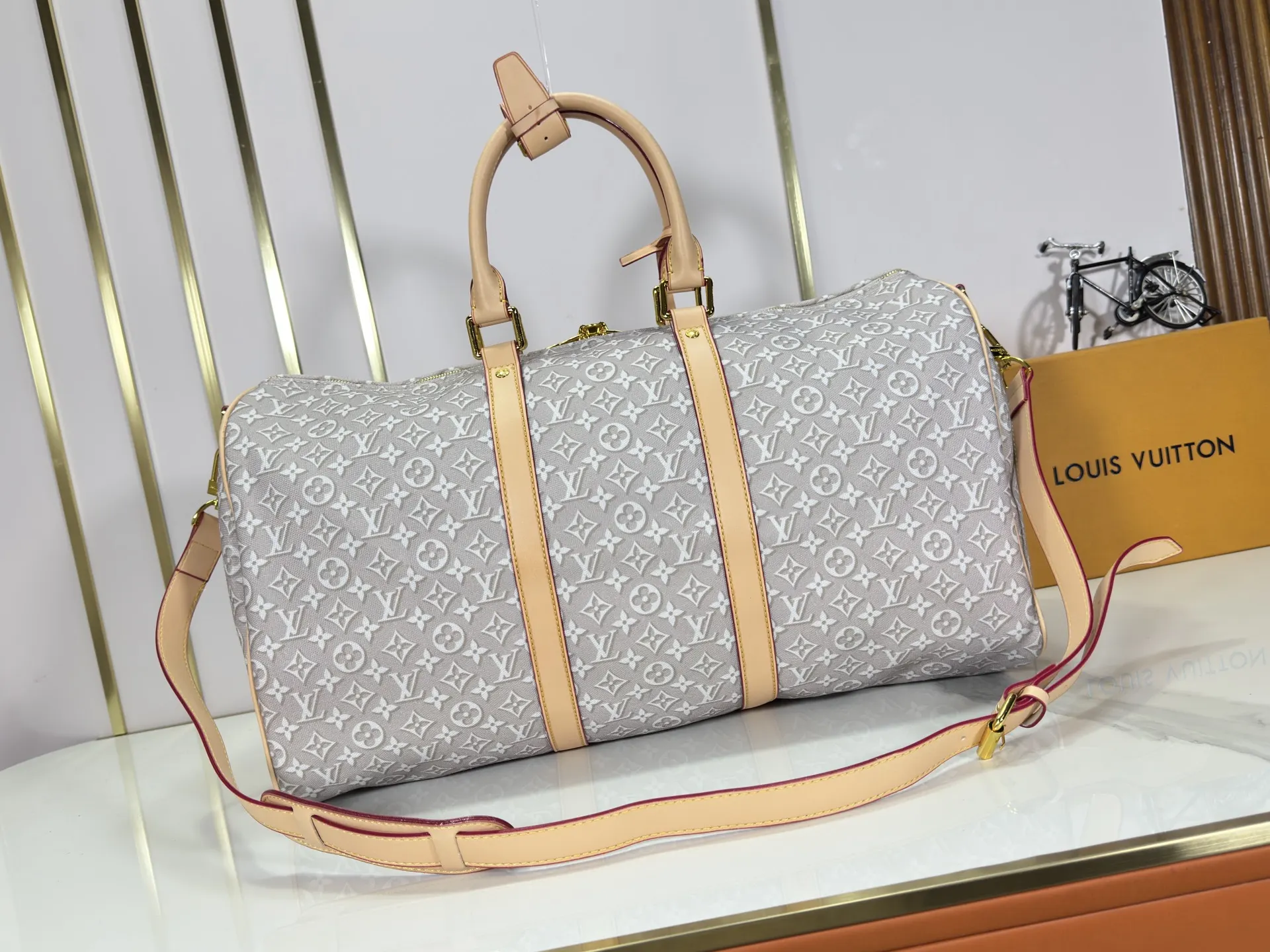 Keepall 老花 牛仔 帆布 旅行袋 大容量旅行款