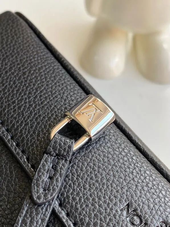 Black Gray Bucket Bag Casual Leather