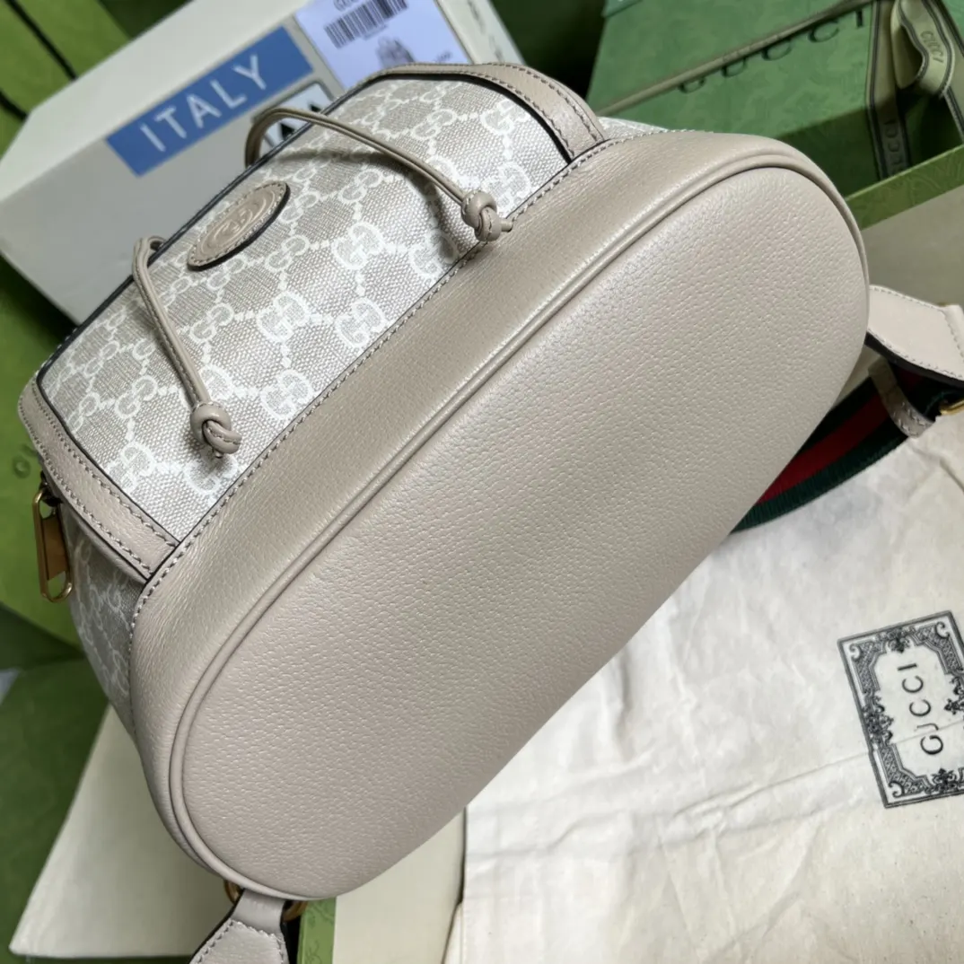 Gucci White Brown Suitcase Travel Lightweight