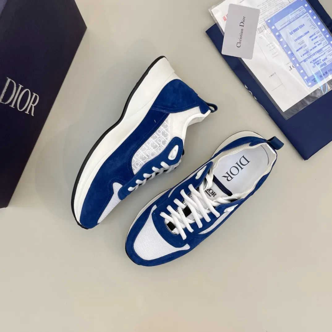 Dior B25 Blue/White Leather Sneakers Image 4 Dior B25 Blue/White Leather Sneakers Image 4