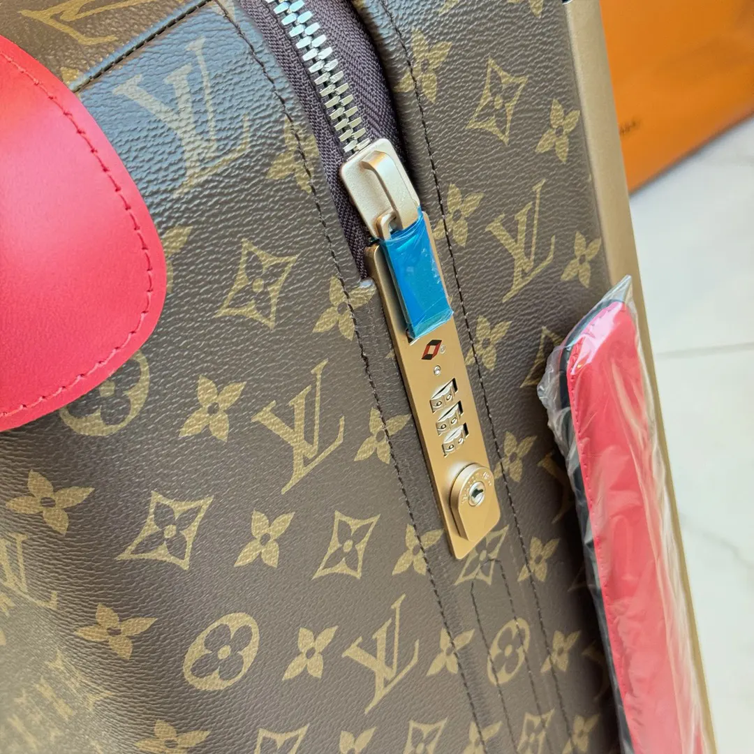 LV 棕色 老花 帆布 ｜ 版 登机行李箱 四轮 旅行拉杆款 轻便出行款