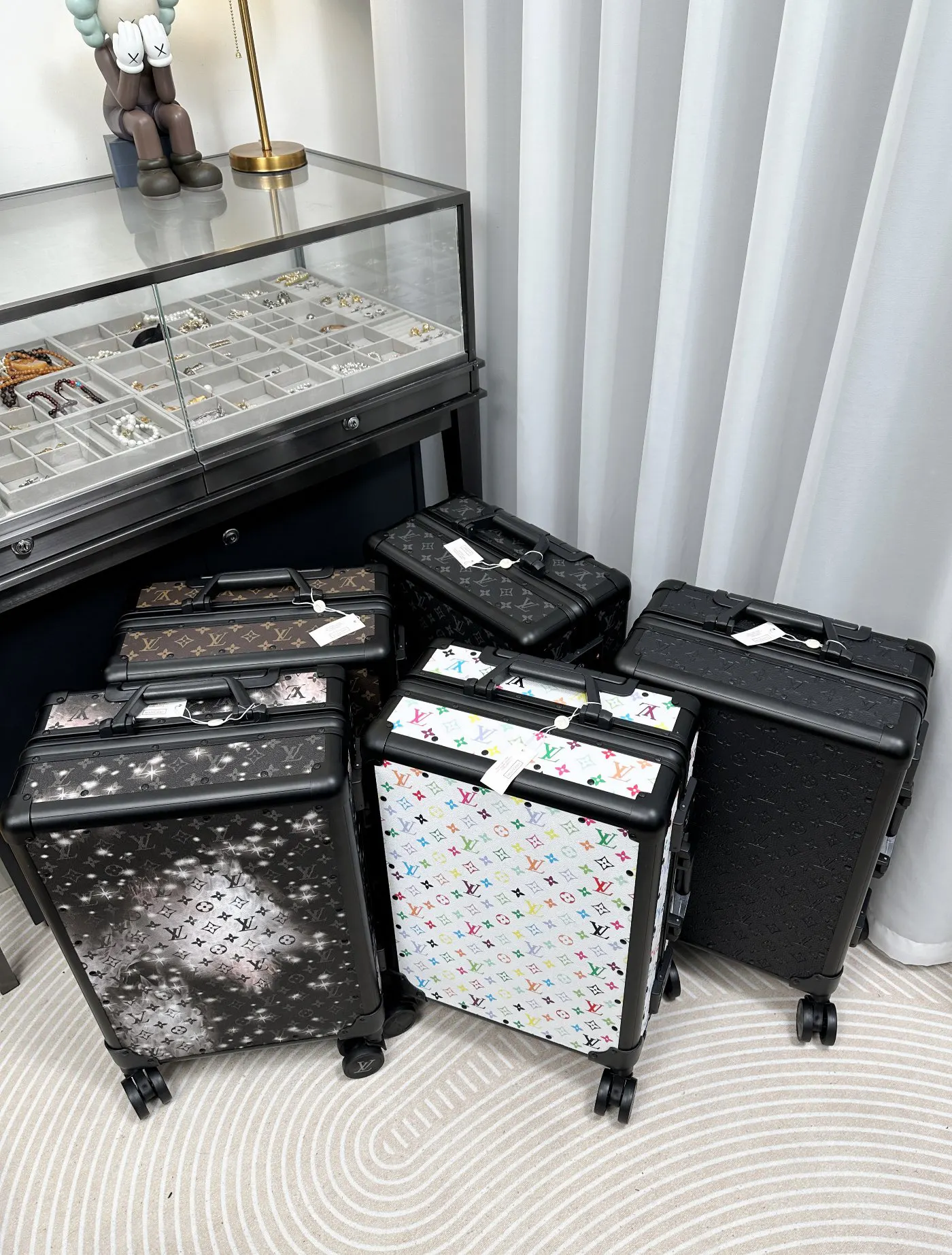Black Monogram Suitcase Travel Lightweight Classic