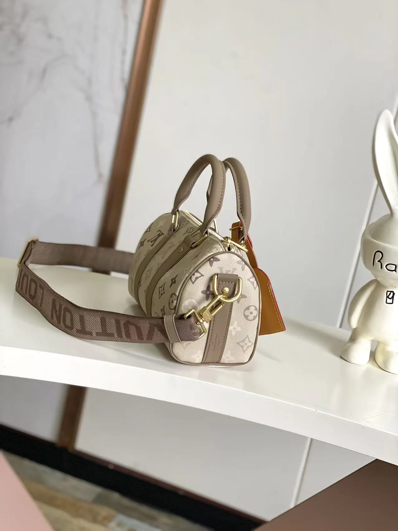 Keepall 綠色 杏色 帆布 旅行袋 大容量旅行款
