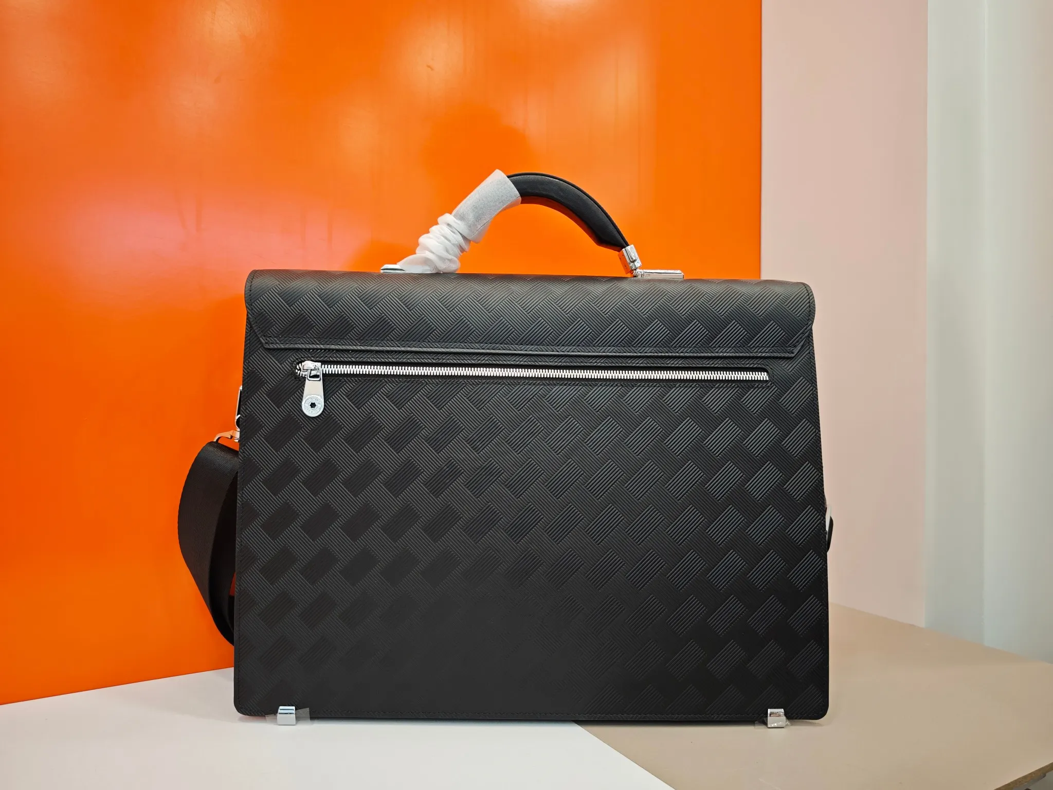 Black Briefcase Business Commuter Leather