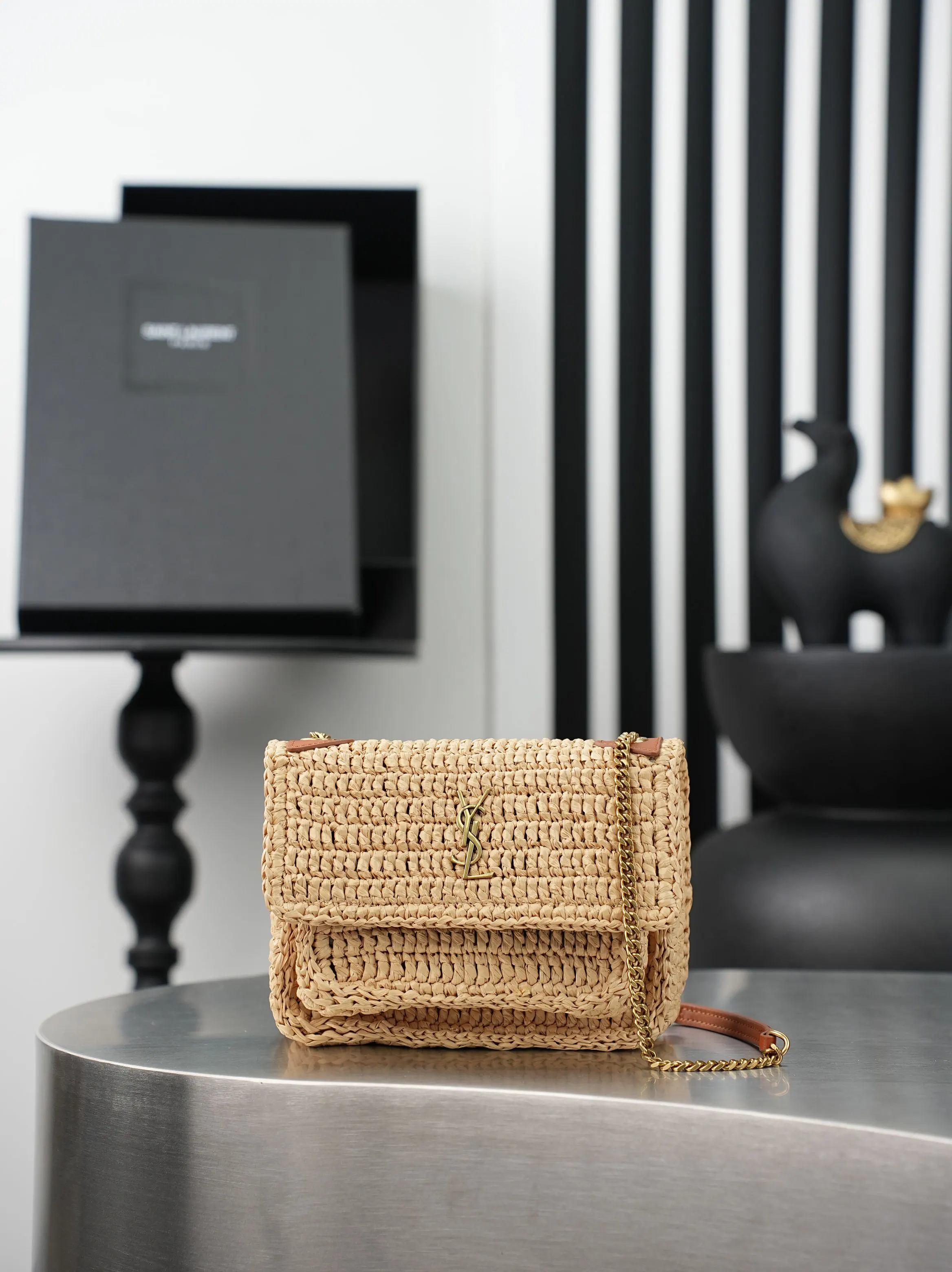 Brown Chain Bag Leather