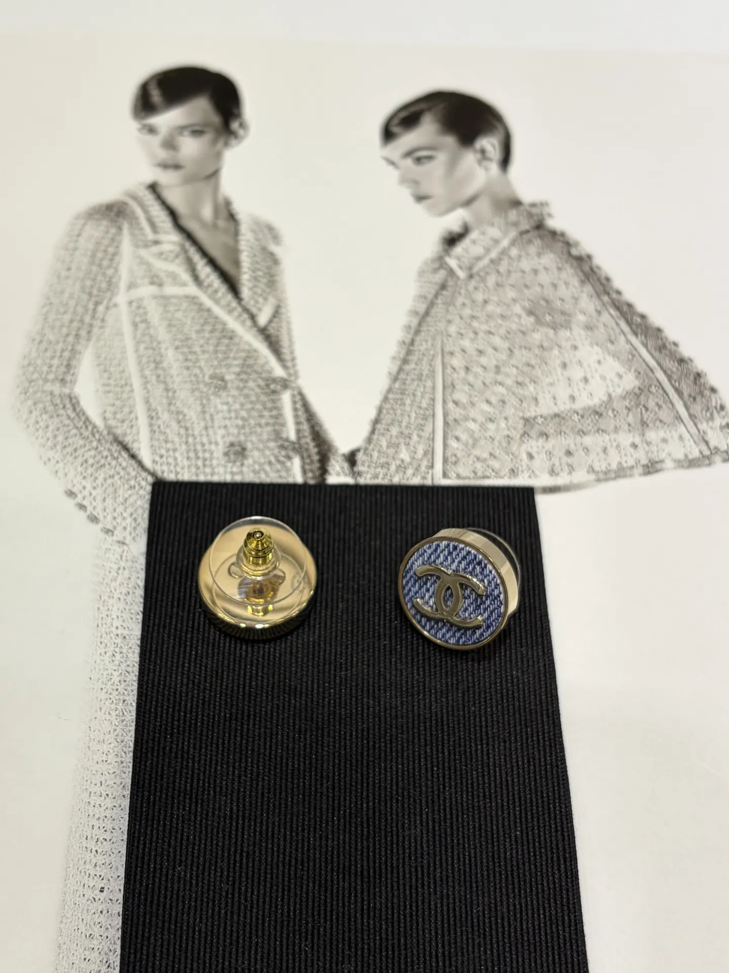 Chanel 蓝色/金色 耳饰
