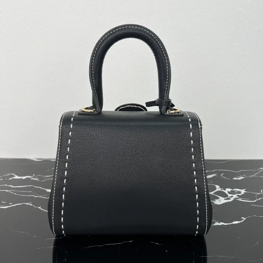 Delvaux 焦糖色 小牛皮 手提包 通勤手提款