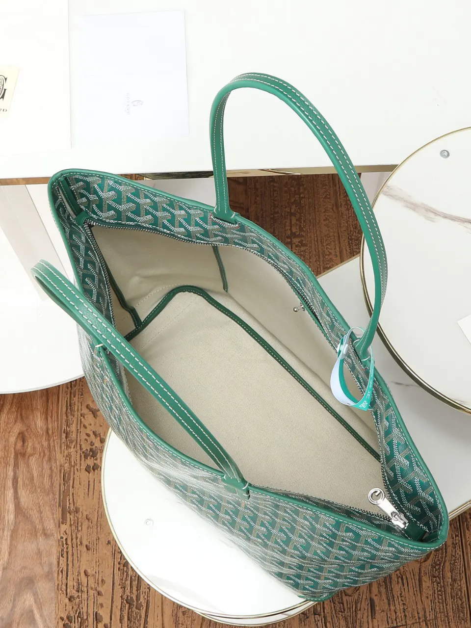 Goyard Green Tote Bag