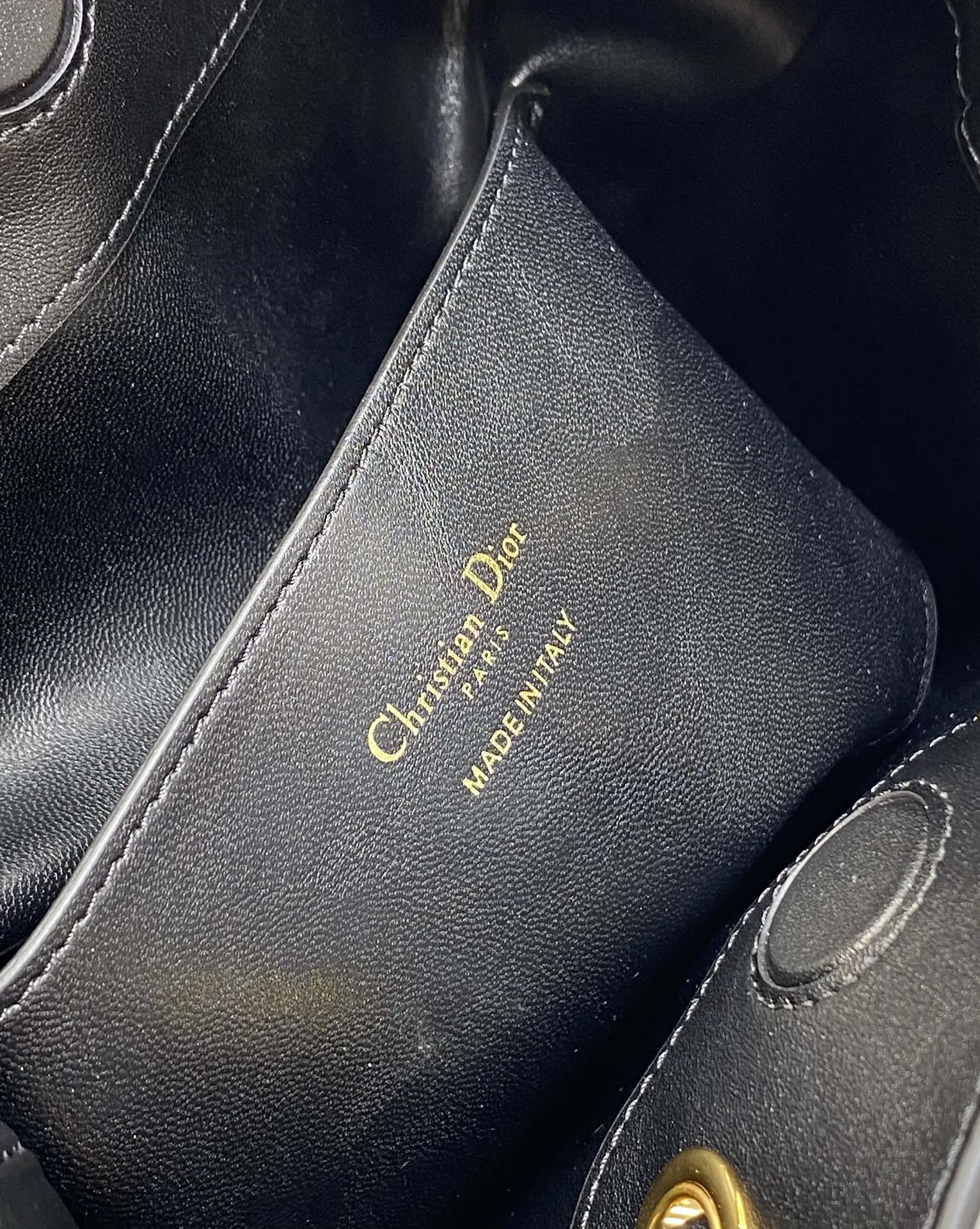 Dior Gold Leather Handbag