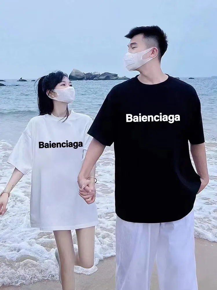 Balenciaga Letter Embroidery Short Sleeve T-Shirt Street