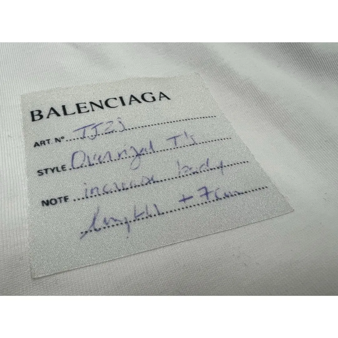 Balenciaga White Logo Short Sleeve T-Shirt Street Casual