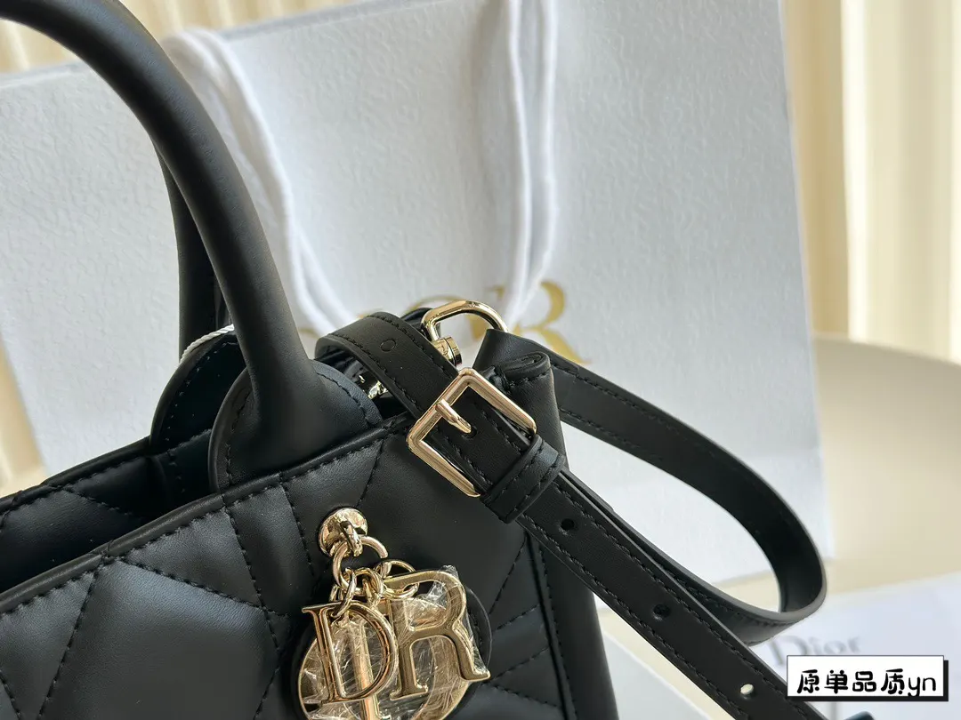 Dior Black Gold Tote Bag Leather Image 9 Dior Black Gold Tote Bag Leather Image 9