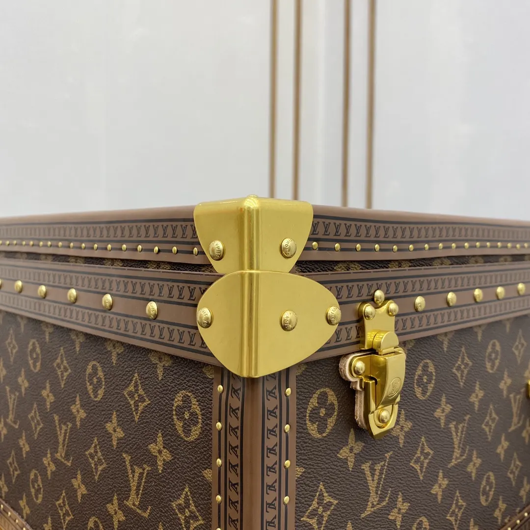 LV 金色 帆布 硬箱 纯铜五金 ALZER 硬箱 著名的Alz 行李箱 旅行拉杆款 轻便出行款