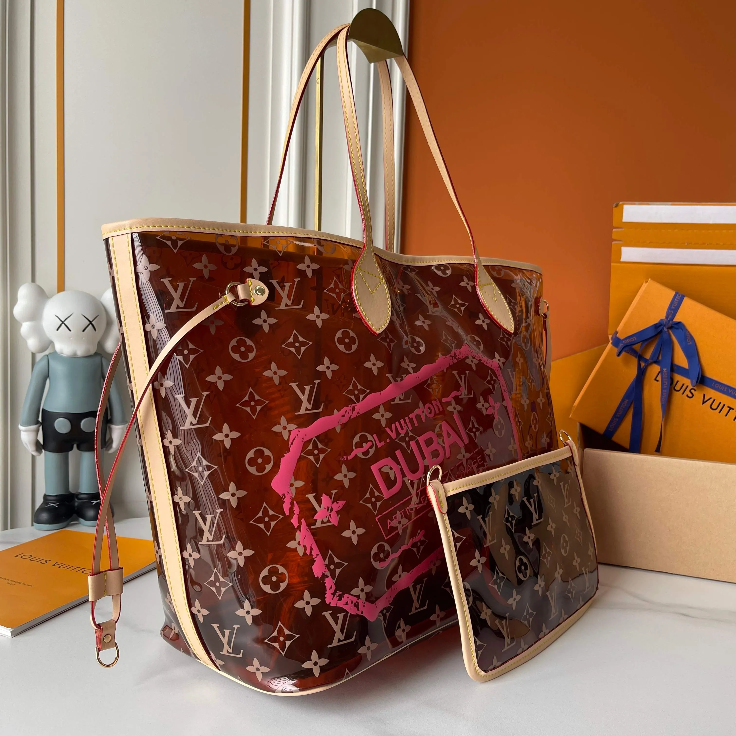 Neverfull 棕色 藍色 牛皮 托特包 大容量托特款