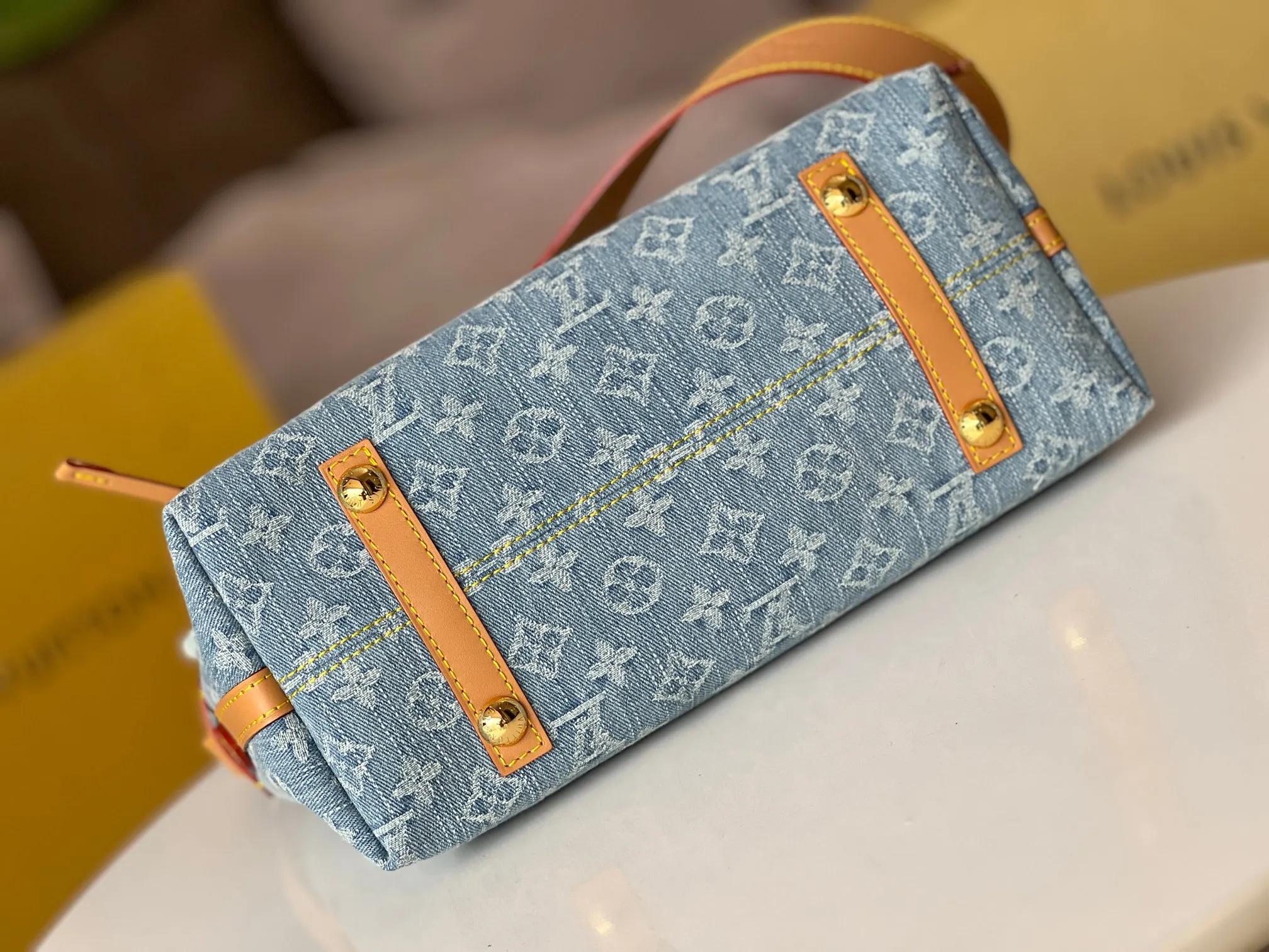 CarryAll 藍色 牛仔 帆布 手拿包 精致手拿款