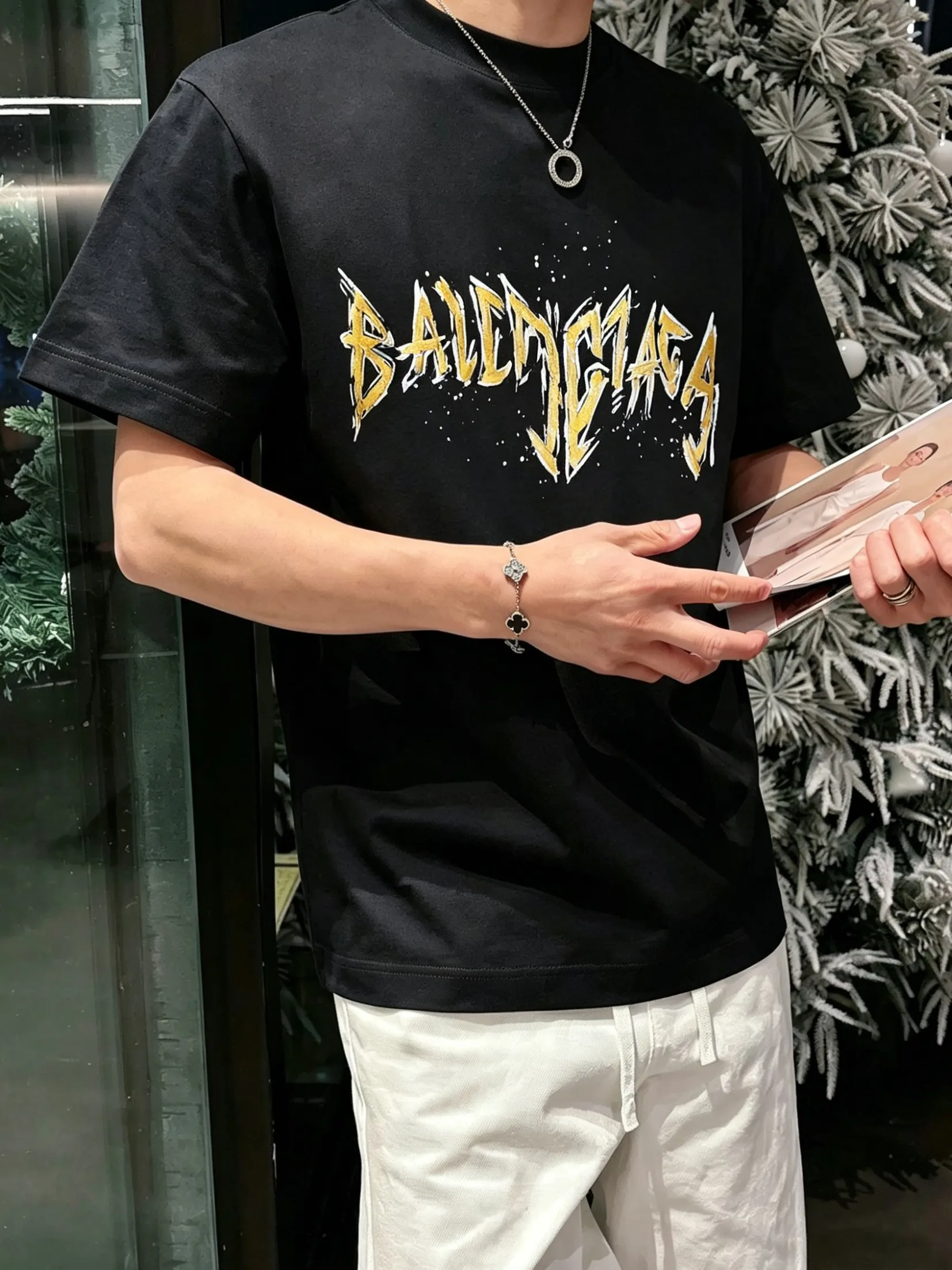 Balenciaga 2026 Spring Summer Logo Letter Short Sleeve T-Shirt Street