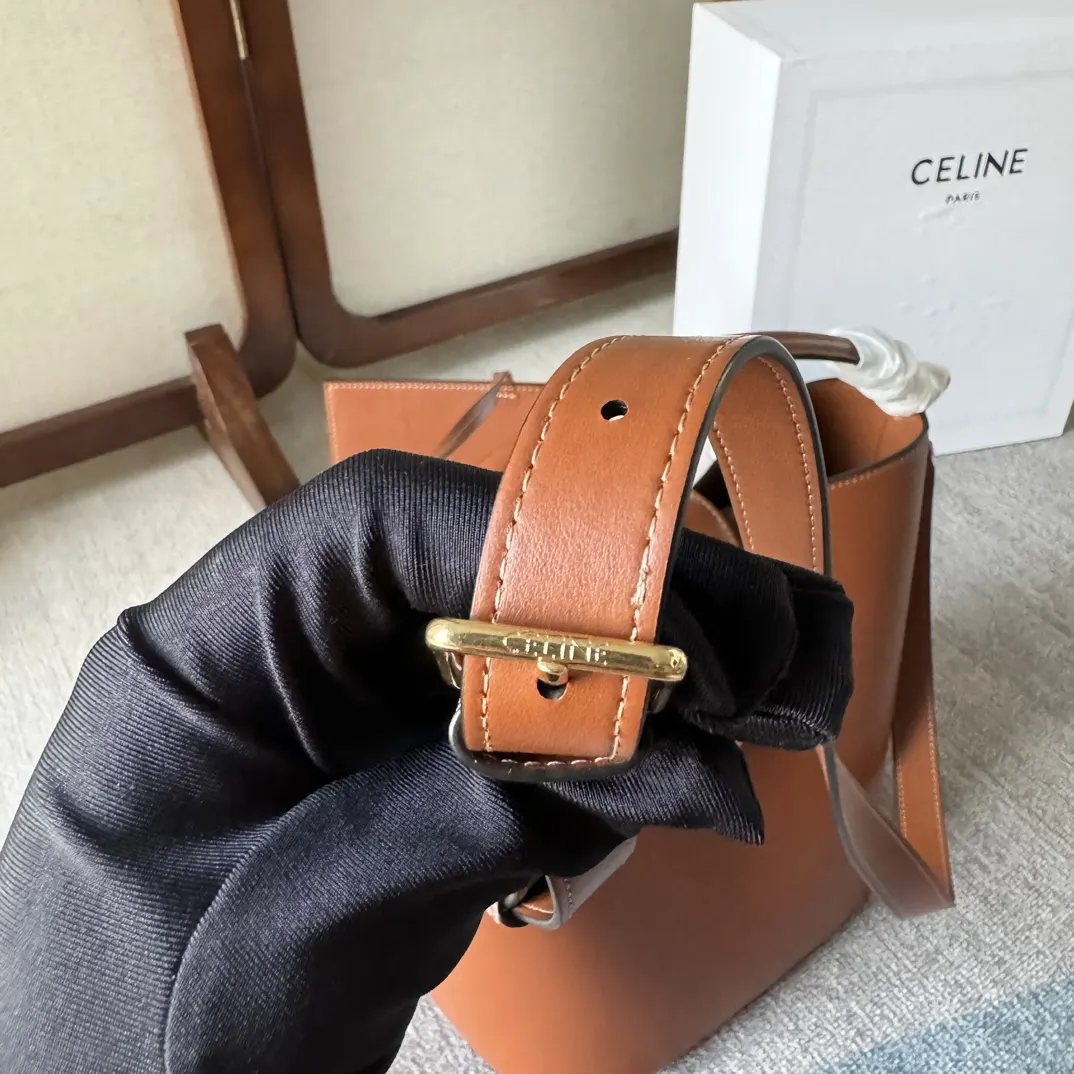Triomphe 棕色 金色 小牛皮 水桶包 休閒水桶款