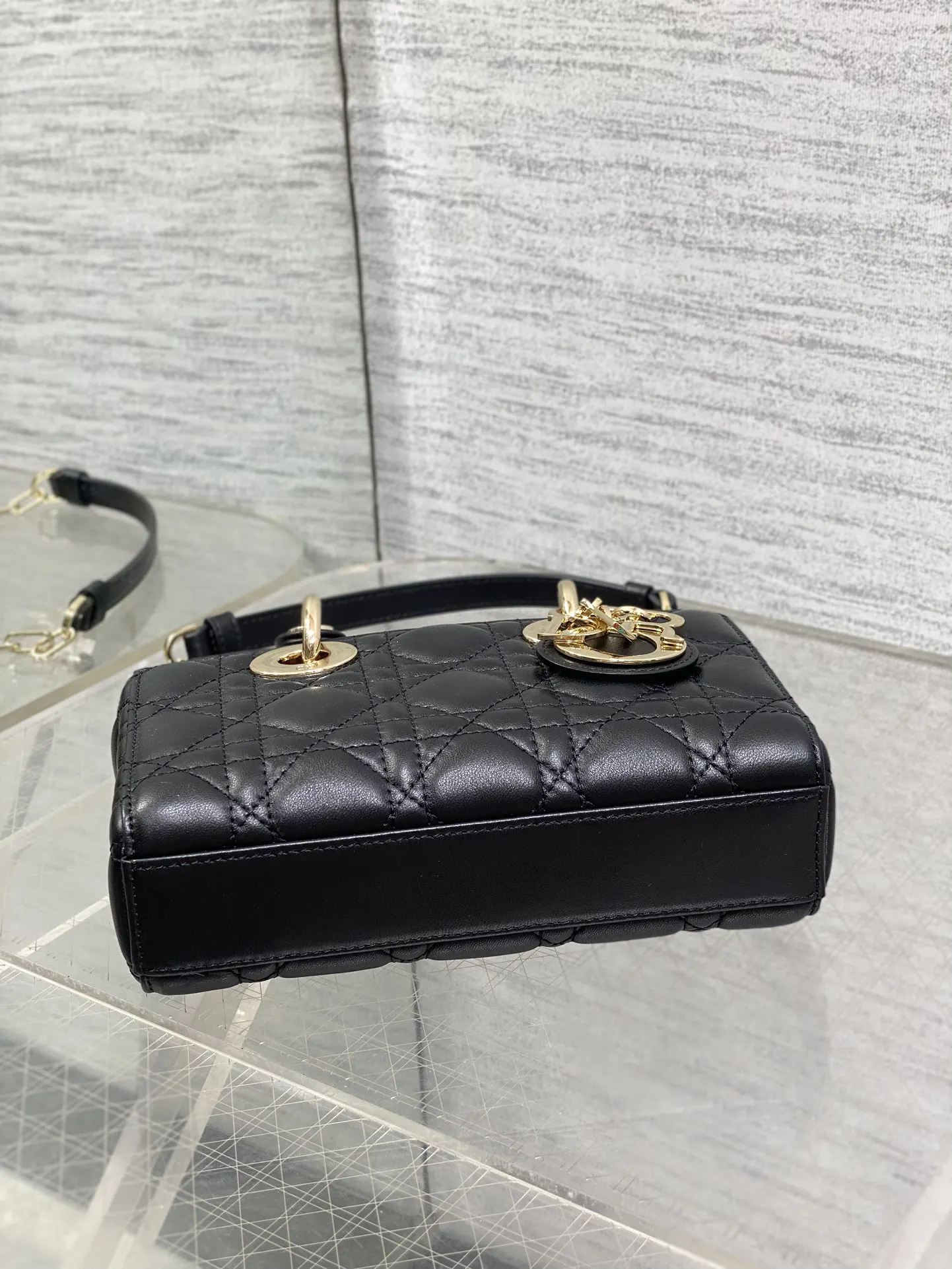 Dior D Joy 黑色羊皮手袋 手提斜挎 通勤