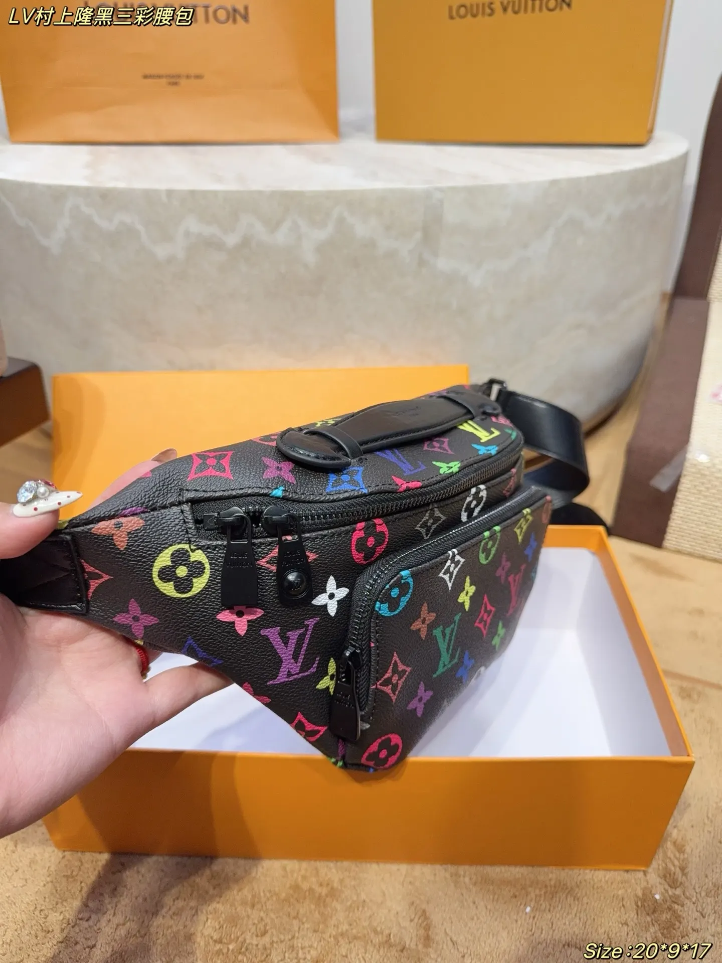 Black Silver Belt Bag Casual Canvas