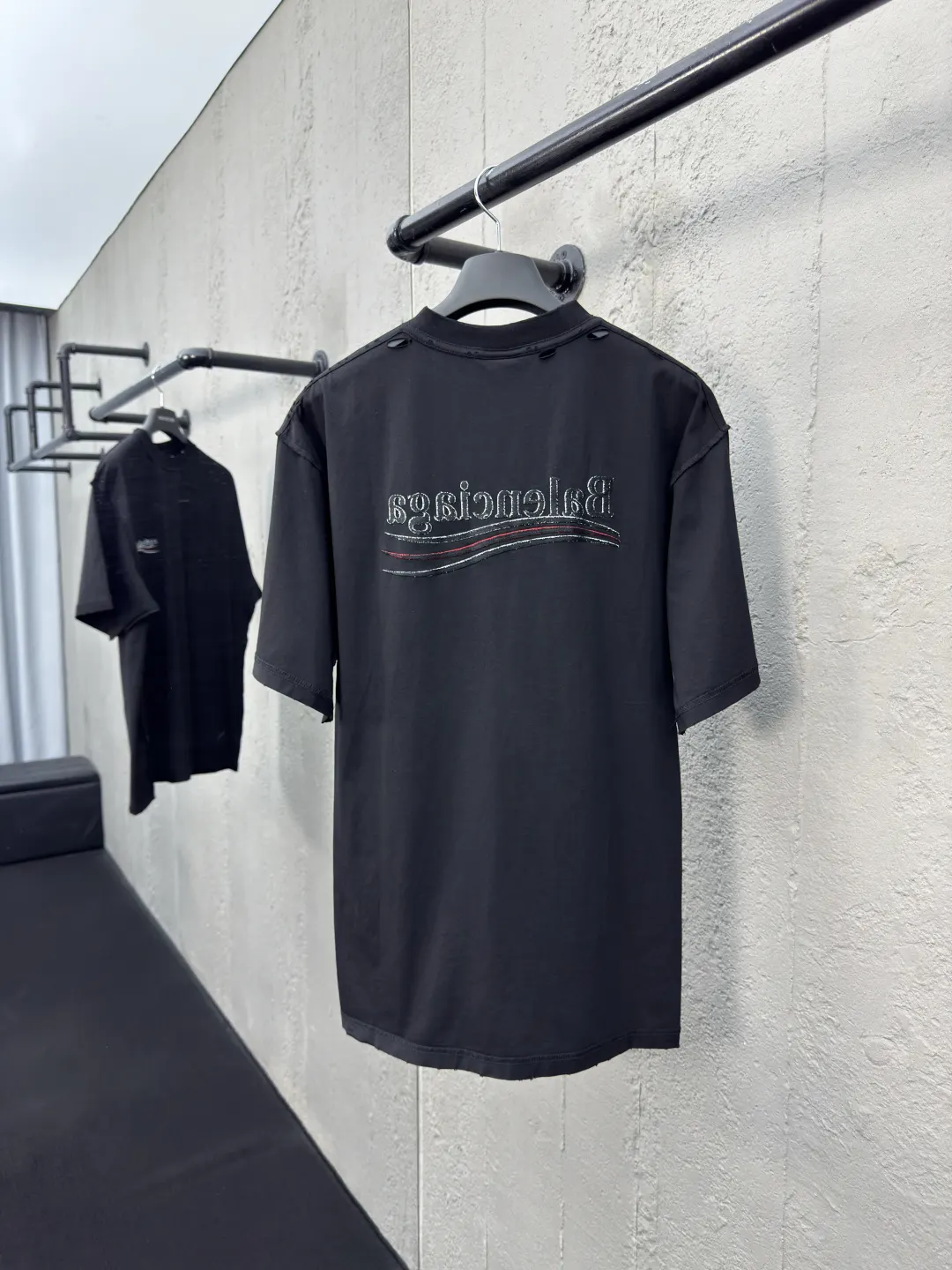 Balenciaga Black Short Sleeve T-Shirt Street Casual