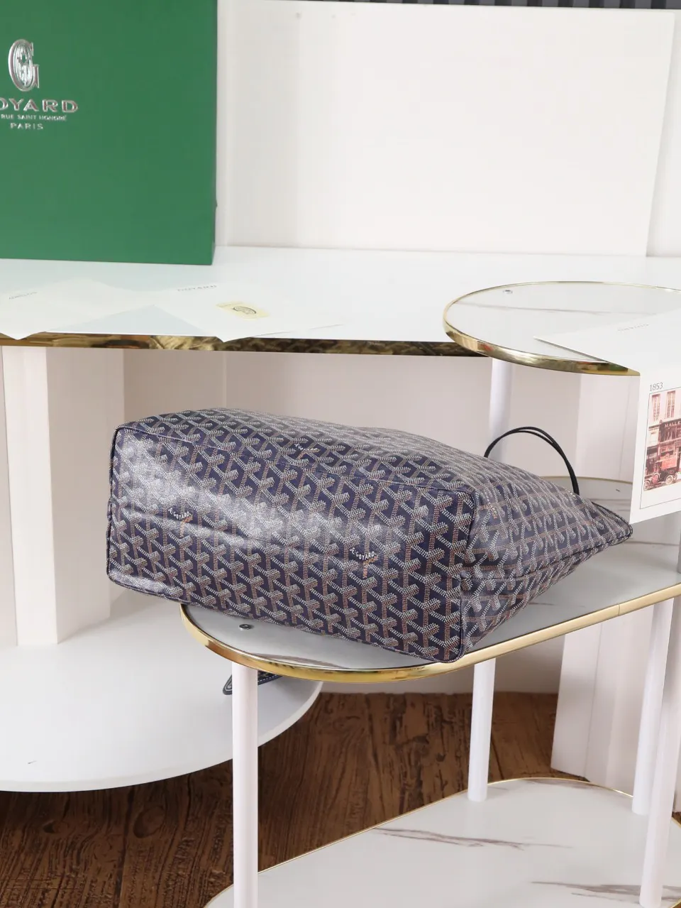 Goyard 蓝色 帆布 腋下包 复古腋下背款