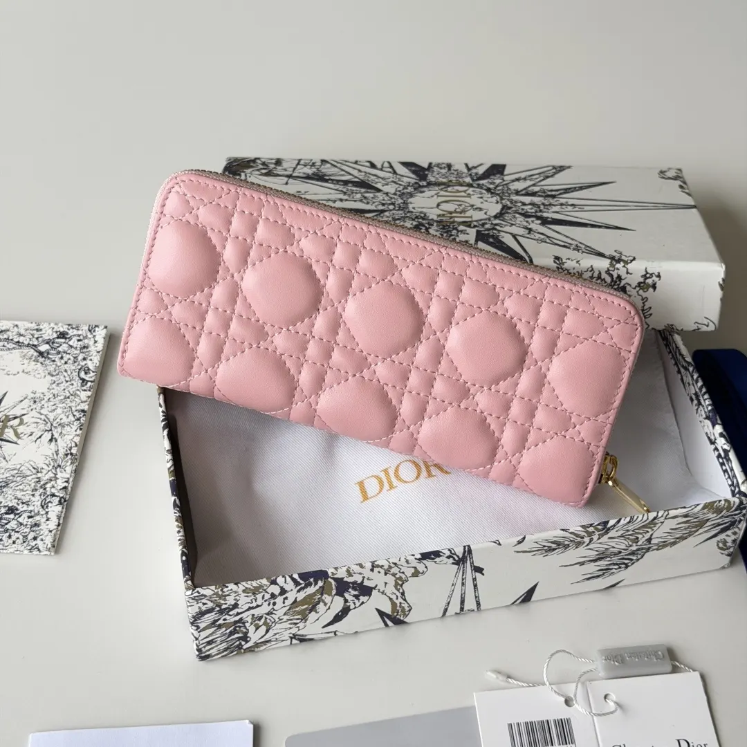 Dior 粉色羊皮迷你化妝包 手拿