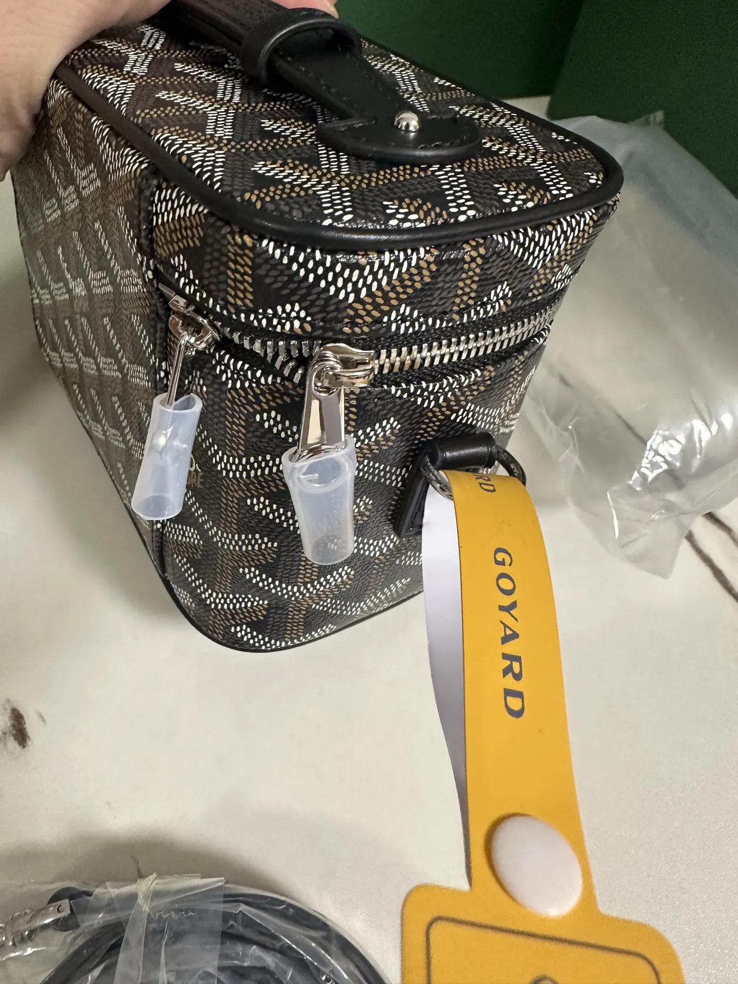 Goyard Yellow Cosmetic Pouch Leather