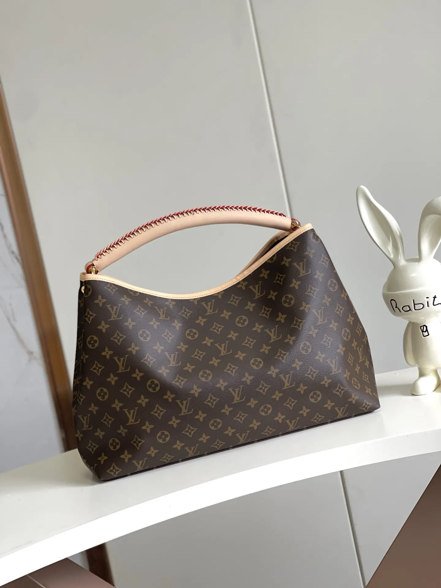 Louis Vuitton Gold Hobo Shoulder Bag Vintage Canvas
