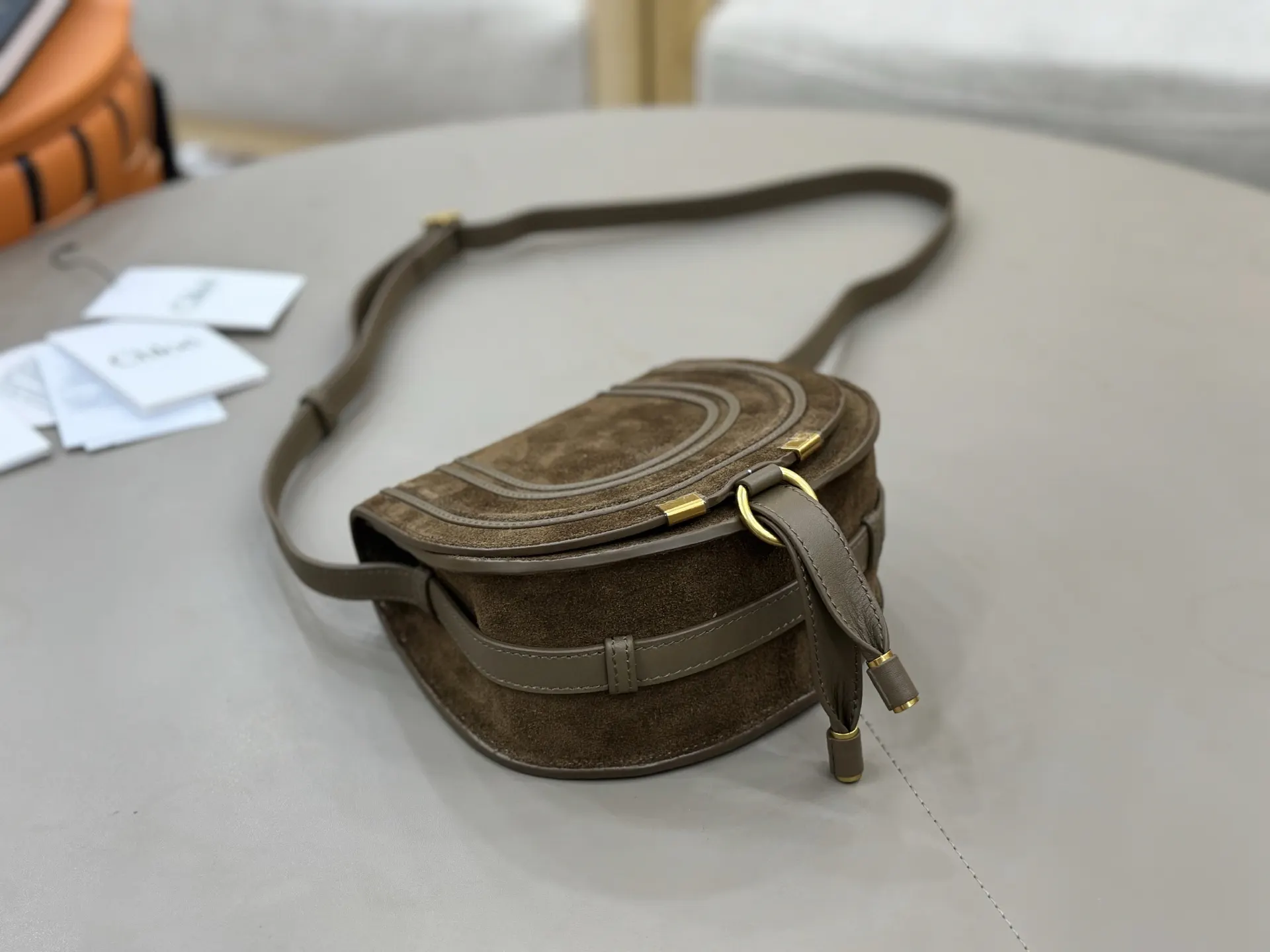 小牛皮 Chloe Marcie马鞍包 Marc 斜挎包 轻便斜挎款