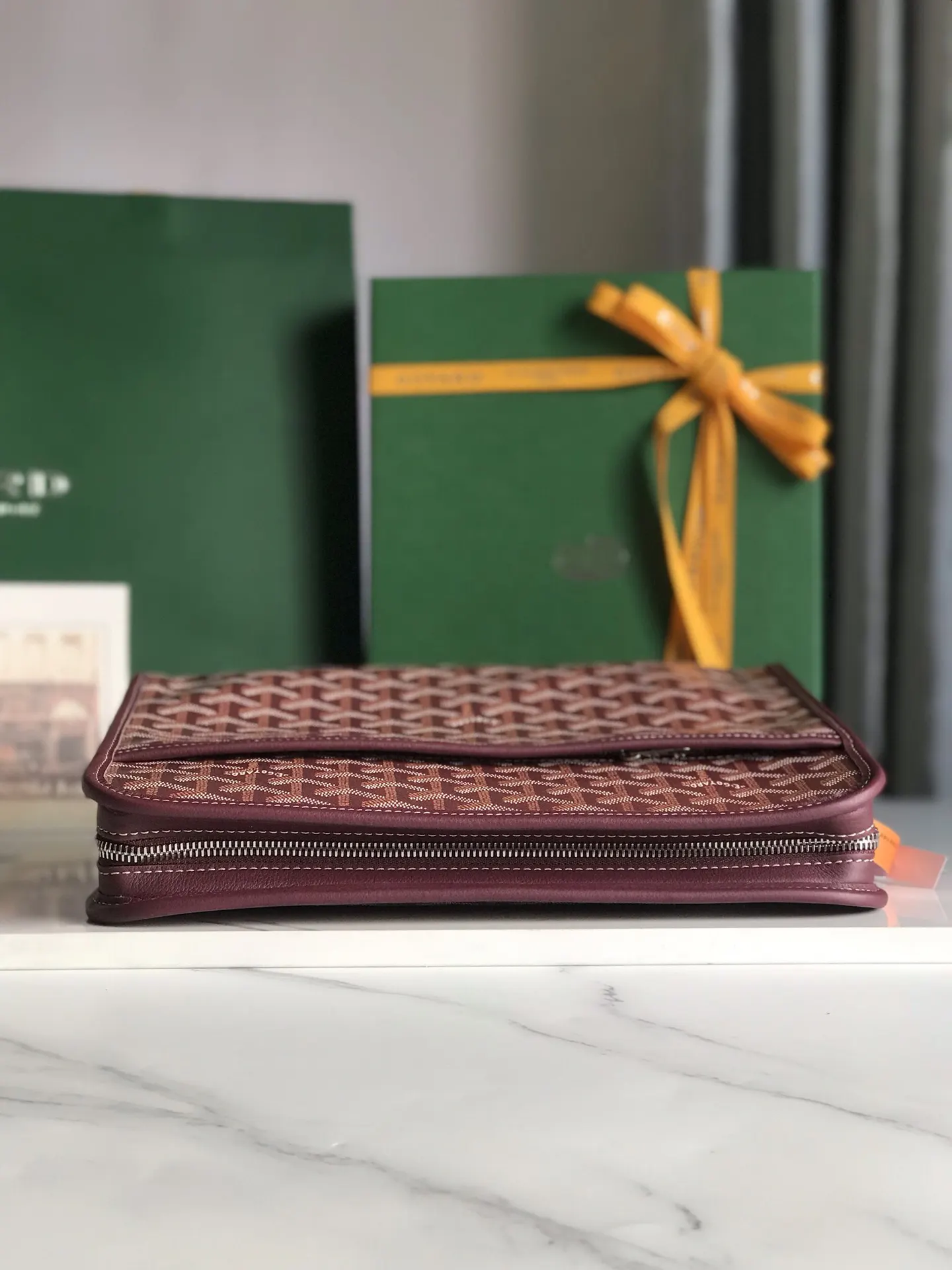 Goyard 黃色 牛皮 手拿包 精致手拿款
