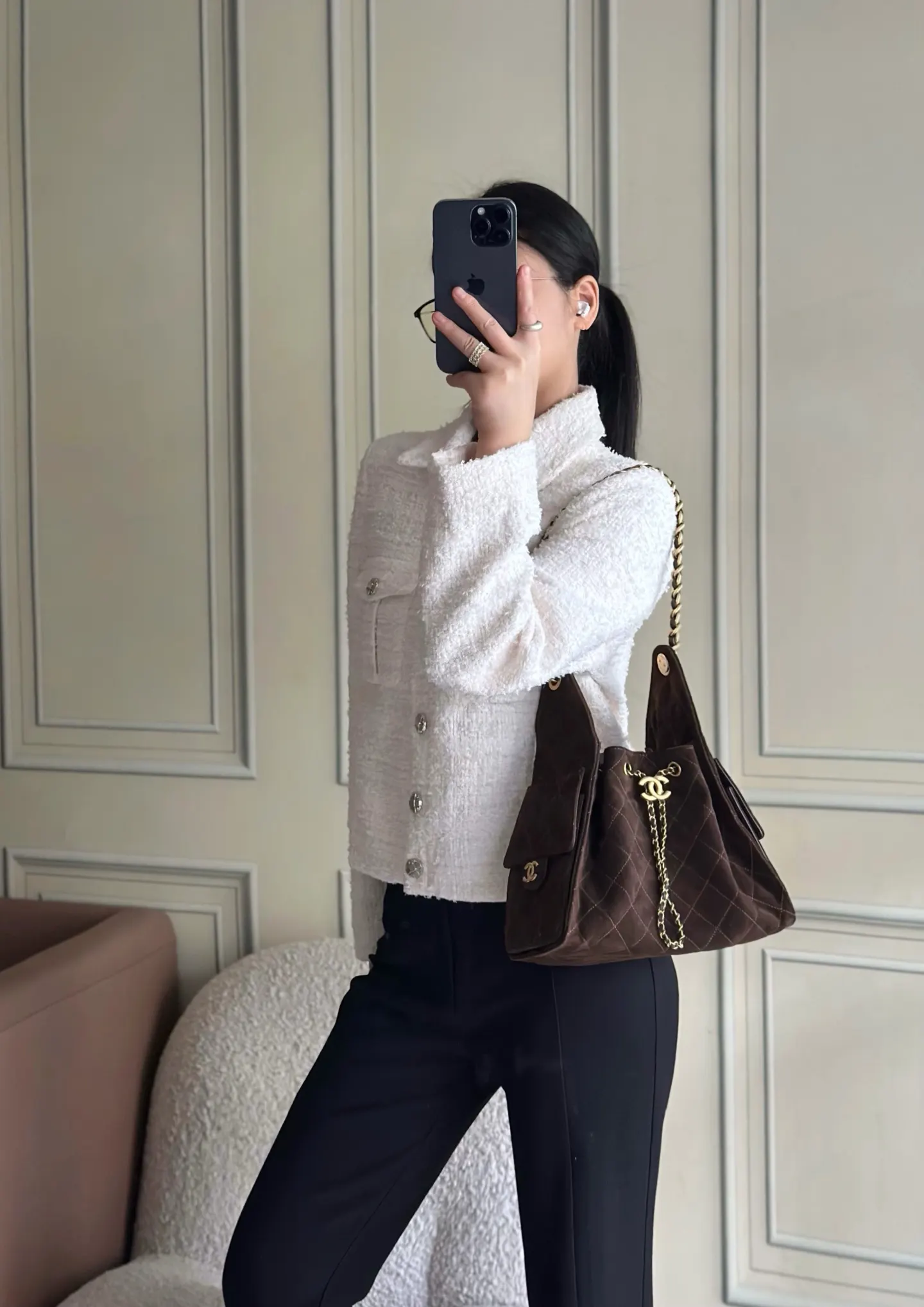 Chanel Hobo Shoulder Bag Vintage Leather