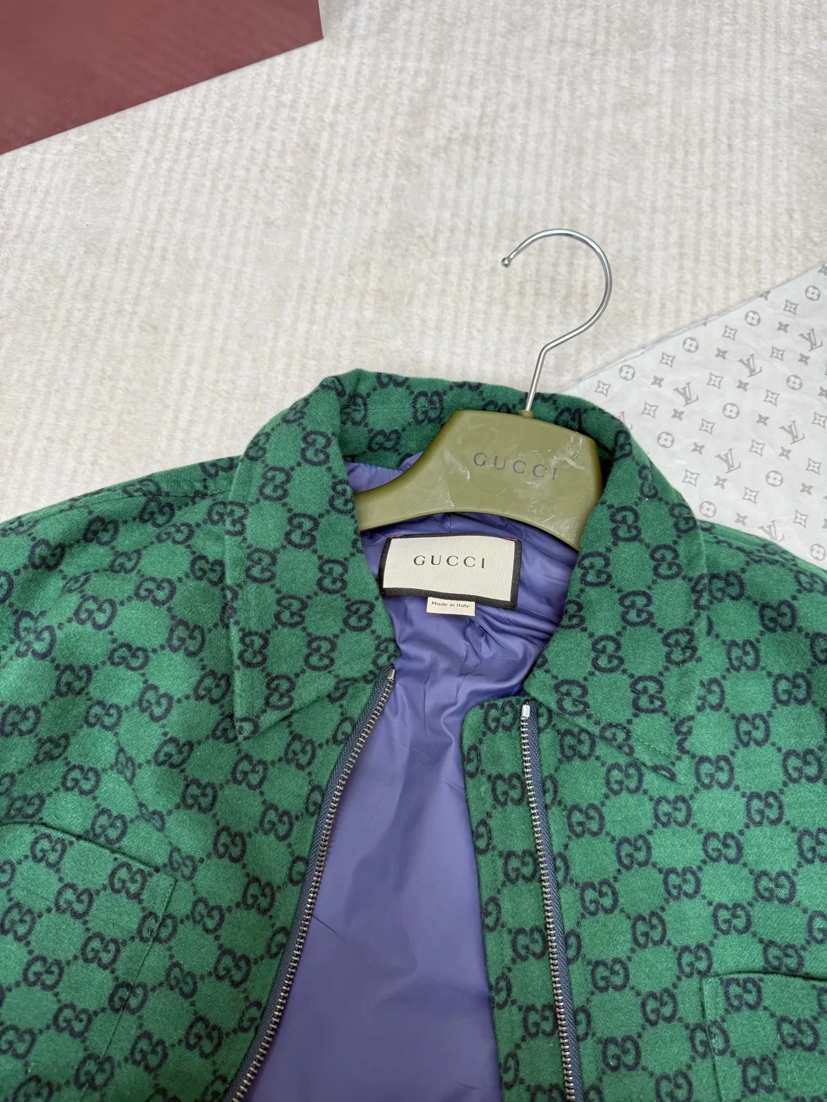 Gucci 绿色 Monogram 夹克