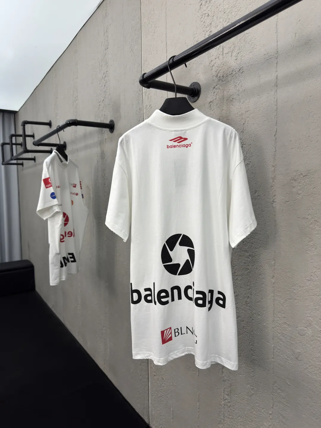 Balenciaga White Logo Short Sleeve T-Shirt Street