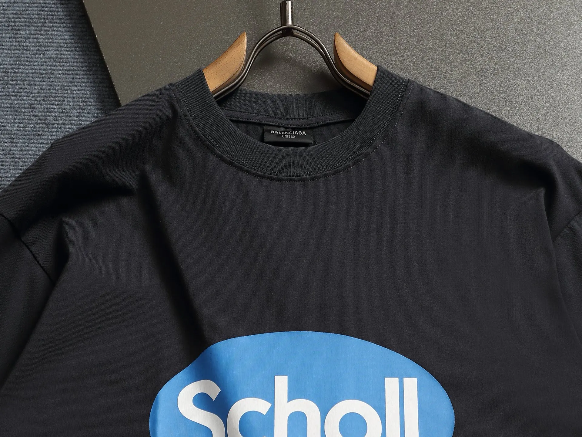 Balenciaga Black Logo Short Sleeve T-Shirt Street