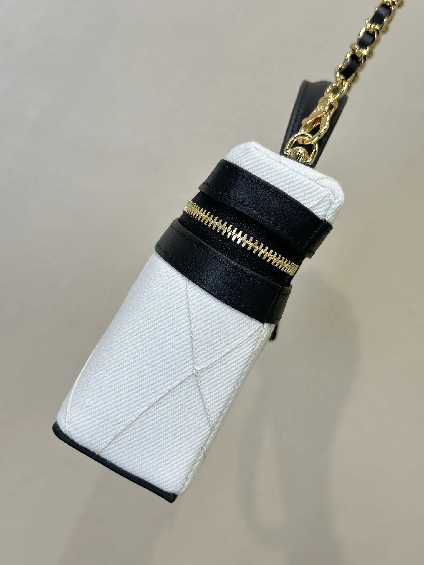 CHANEL 黑色 拼色 牛皮 链条包 精致链条款