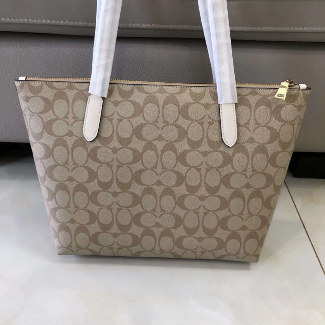 牛皮 C原 拉链托特购物袋 牛皮 經典PVC 托特包 大容量托特款