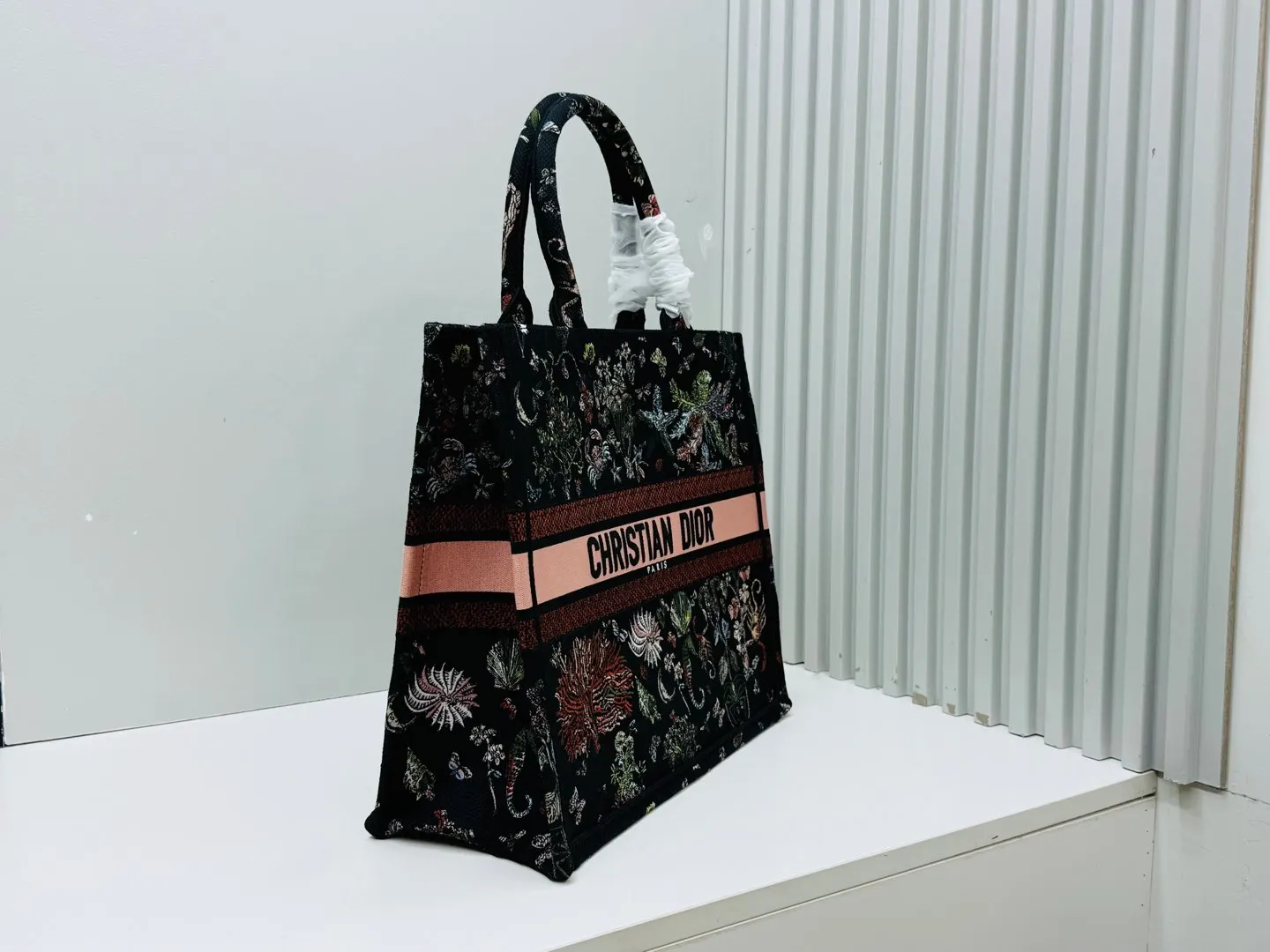 Dior Book Tote 黑色花纹托特包 横版购物袋