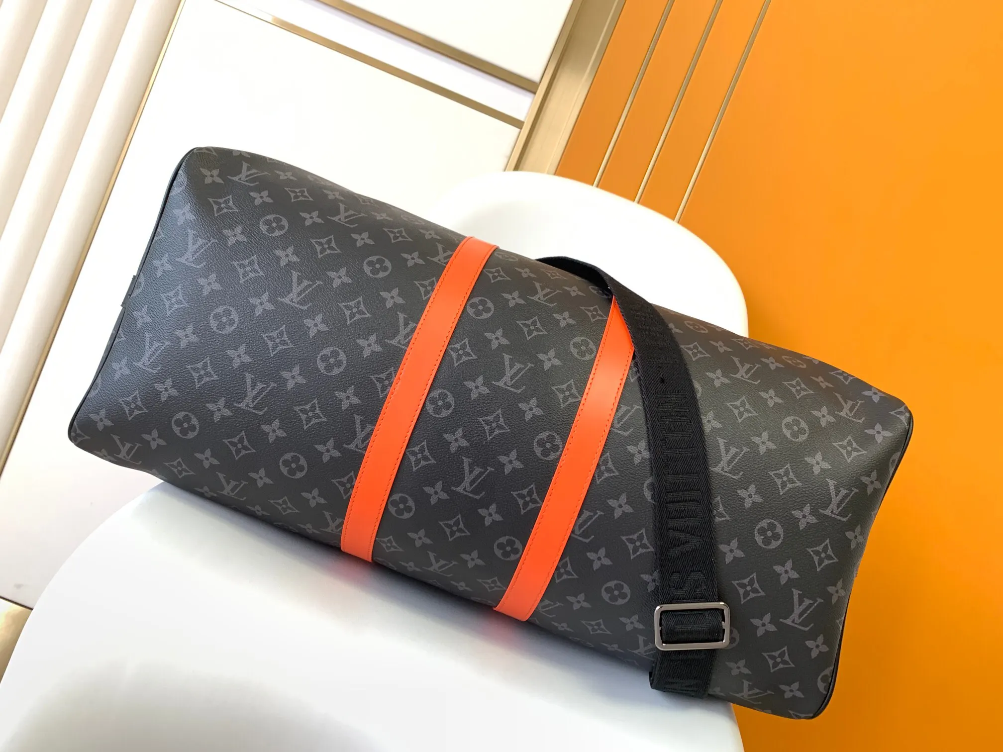 Black Gray Fashion Item Travel Canvas