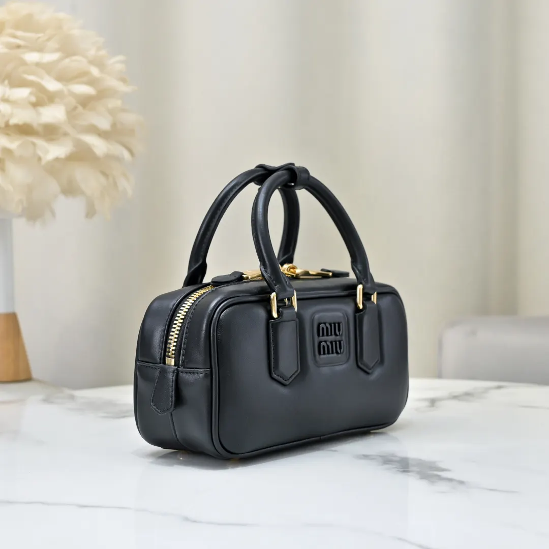 Black Top Handle Bag Commuter Leather