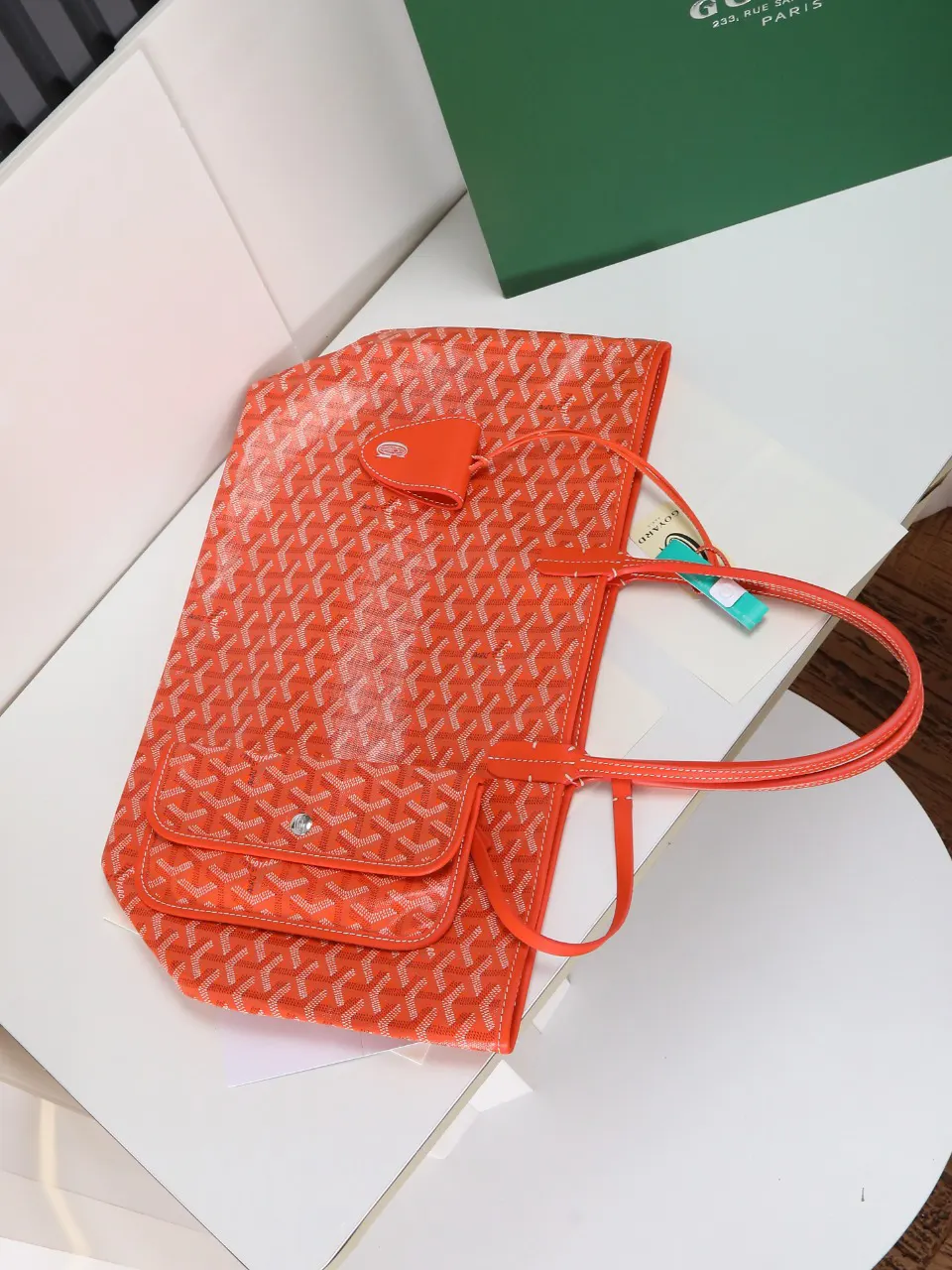 Goyard 橙色 帆布 腋下包 复古腋下背款