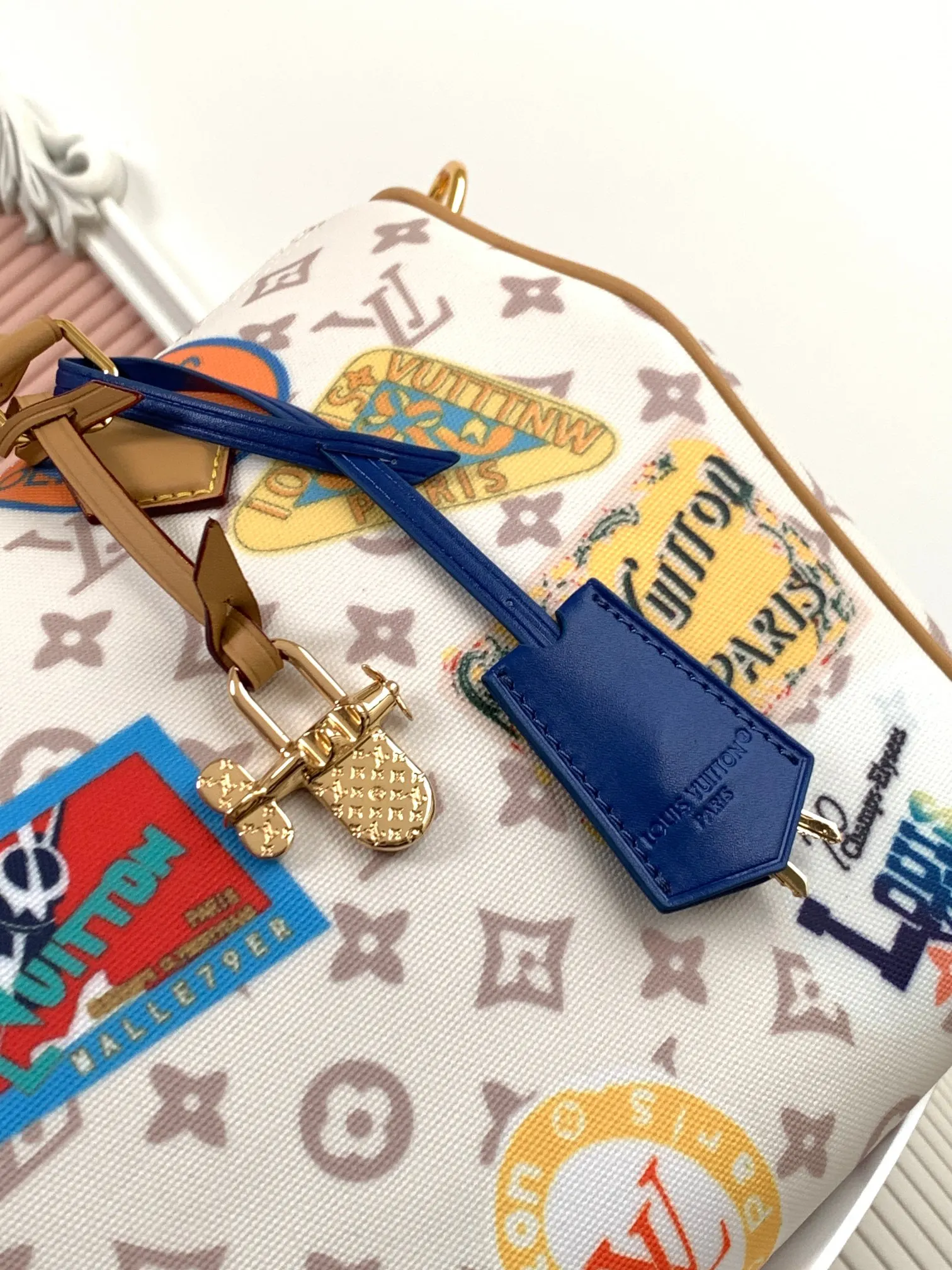LV Speedy 老花 牛皮 收納包 旅行收納款