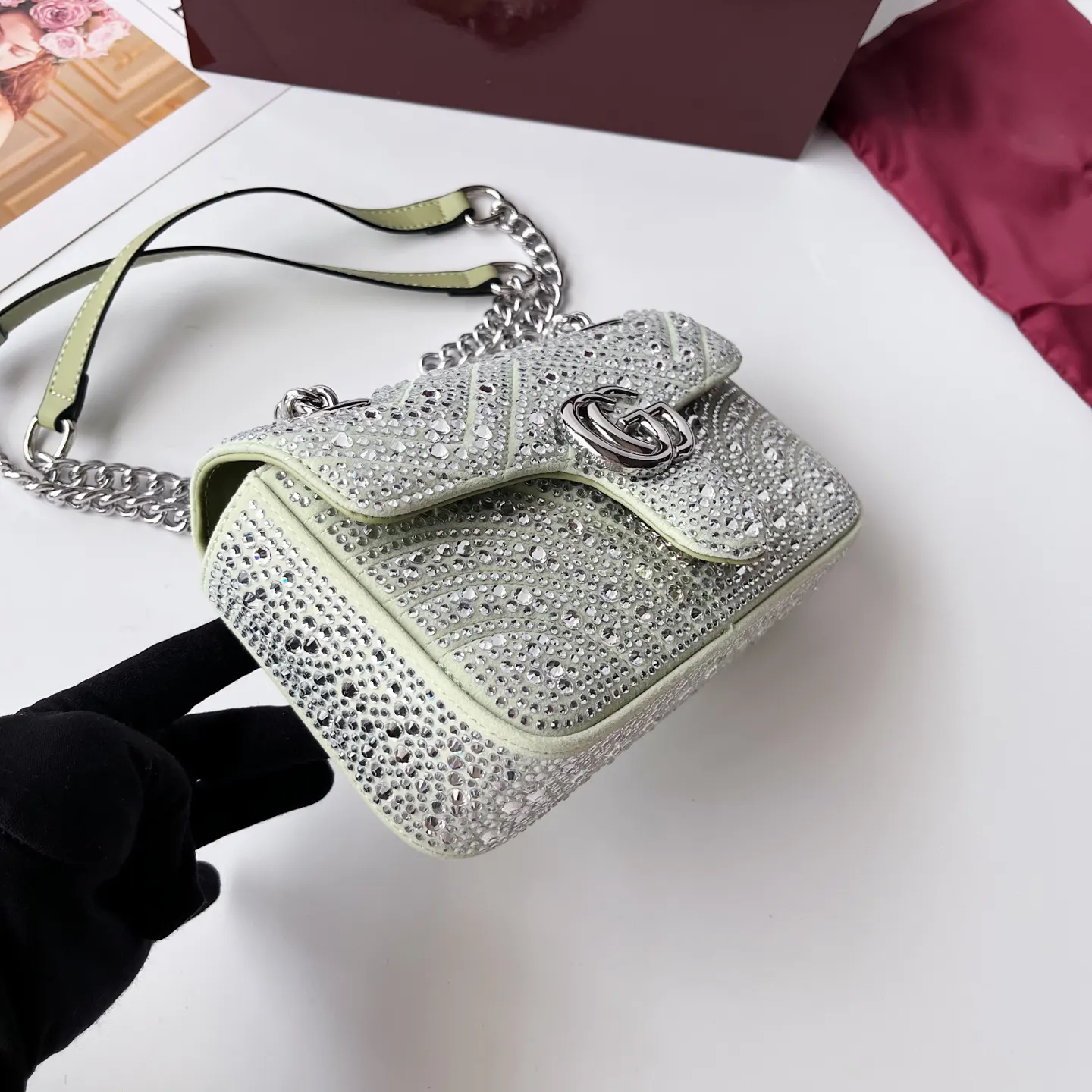 Gucci Marmont 绗缝皮革链条包 单肩斜挎款