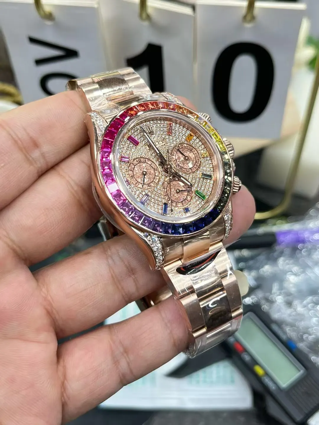 Rolex bt 劳力士迪通拿满钻系列 彩虹迪沙金眼丹东 手錶 經典腕表款