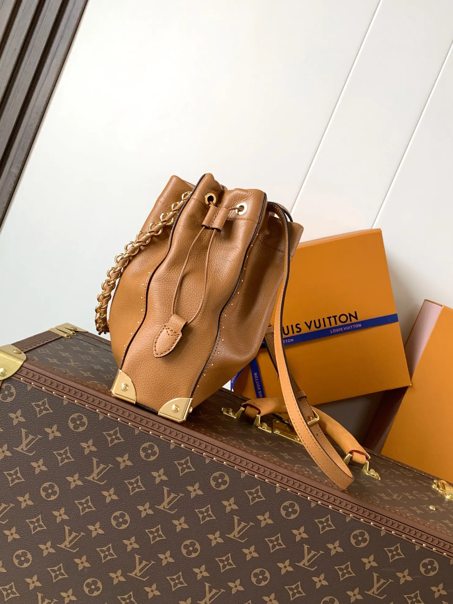 Black Brown Chain Bag Leather