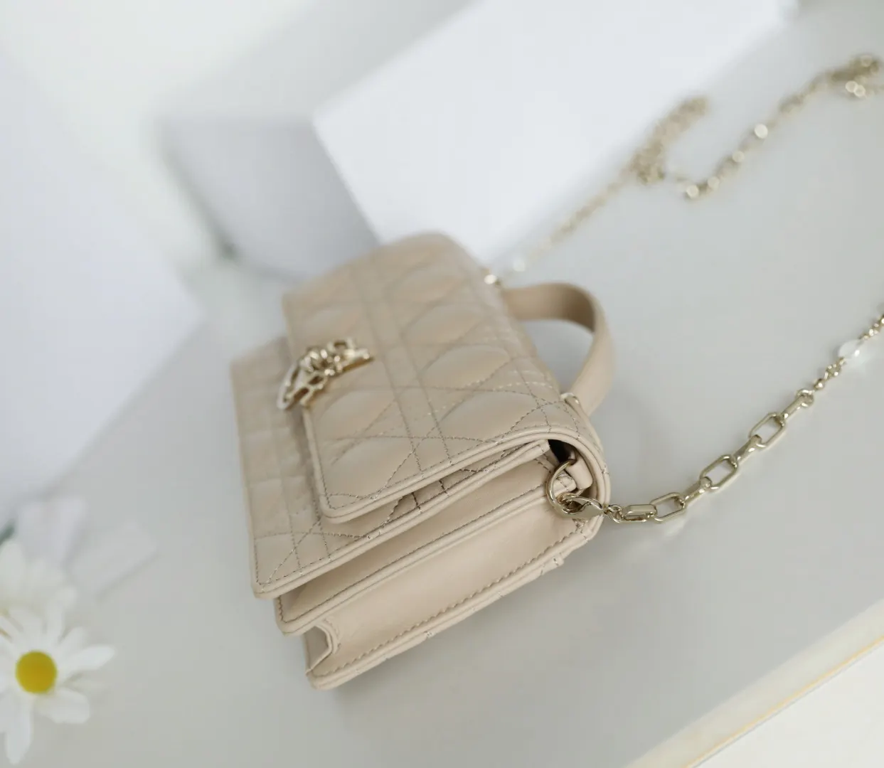 Dior Cannage Chain Bag Beige Image 6 Dior Cannage Chain Bag Beige Image 6