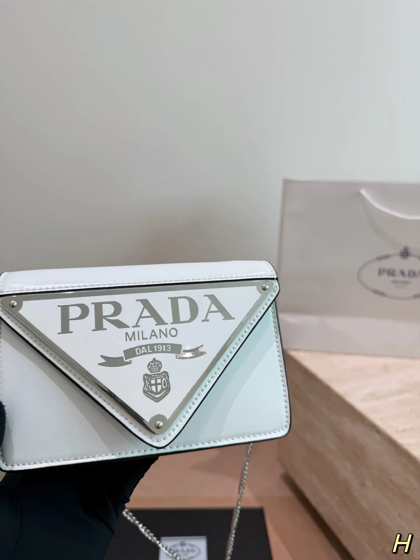 Prada White Hobo Shoulder Bag Vintage