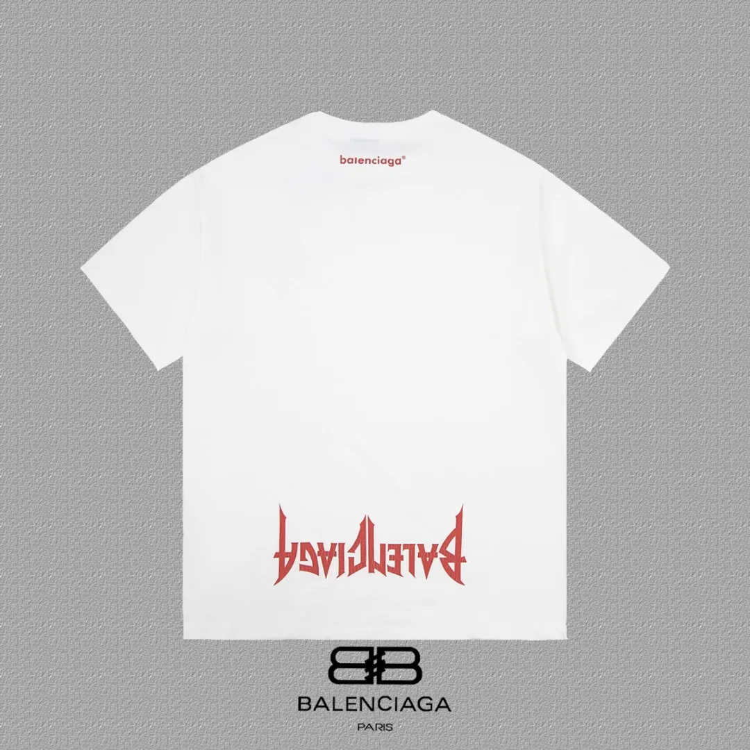 Balenciaga 紅色徽章標識圓領短袖T恤 白色(數字2) Balenciaga 紅色徽章標識圓領短袖T恤 白色(數字2)