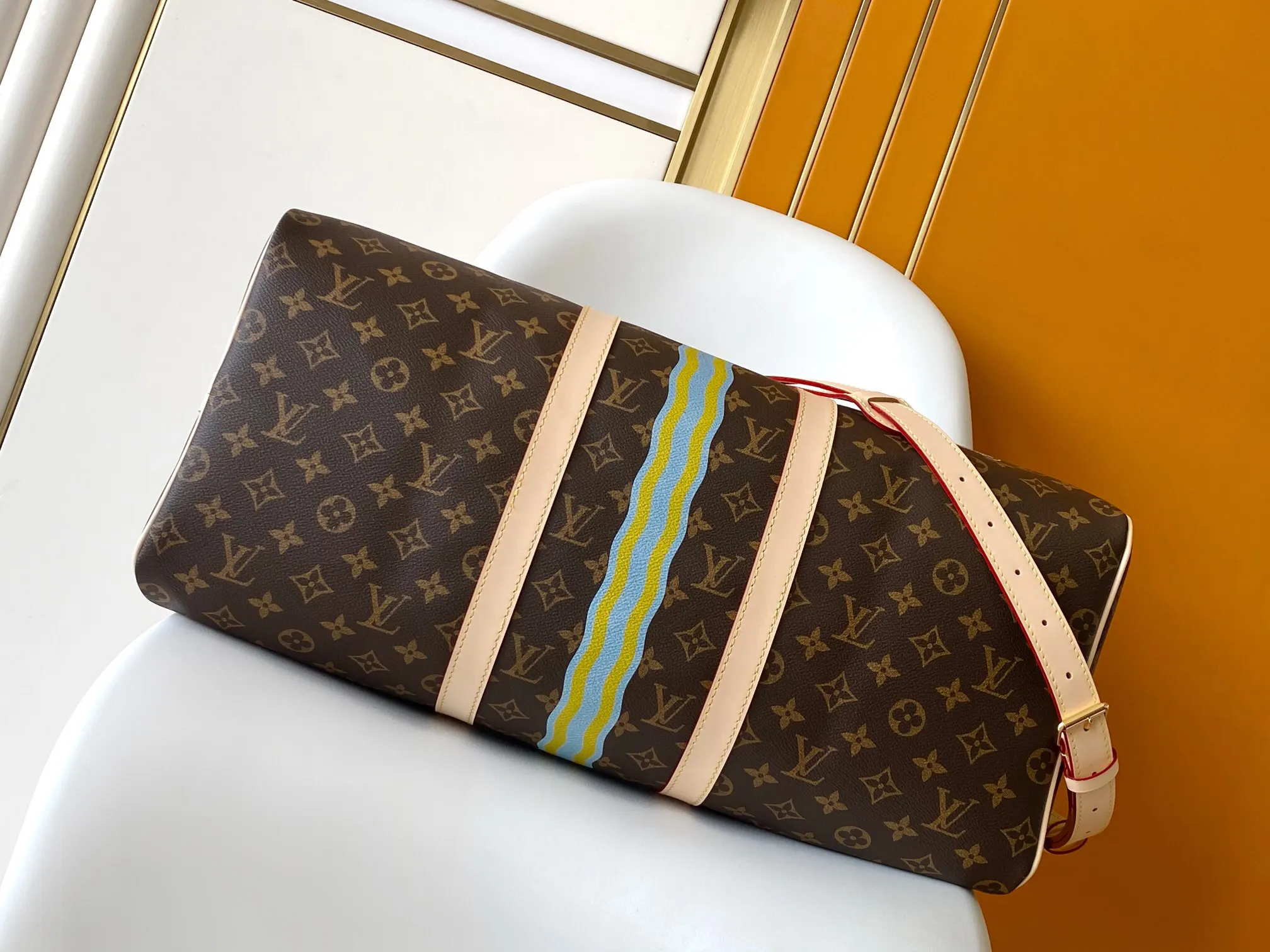 Keepall 老花 牛皮 旅行袋 大容量旅行款